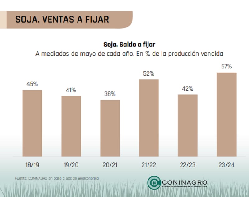 Soja: ventas a fijar de la campaña 2023/24