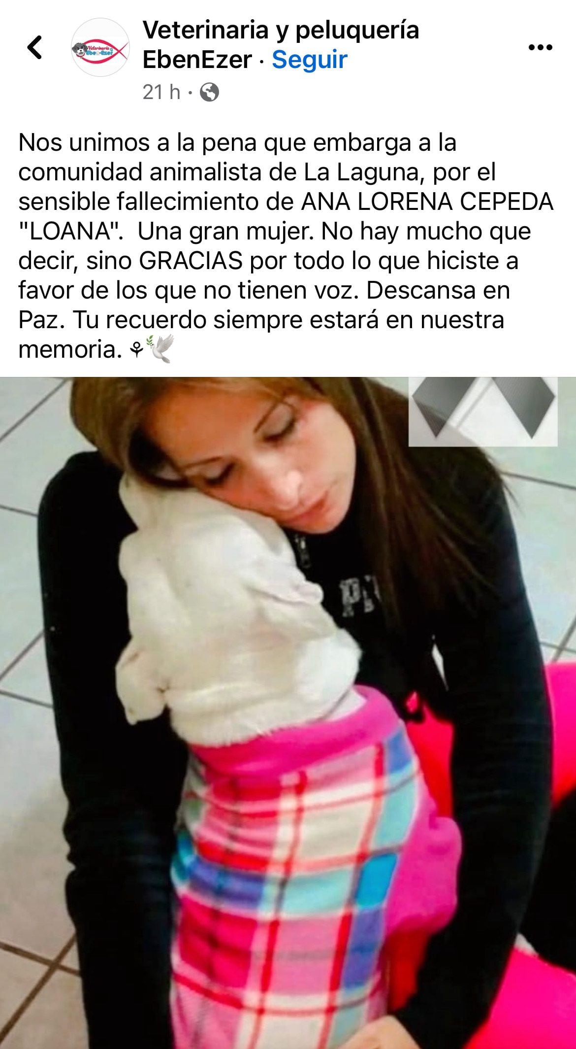 Destacaron que Loana fungió como una mensajera de los animales ante las injusticias.