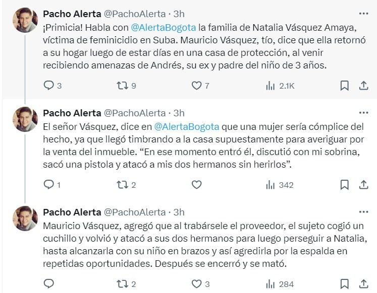 En redes sociales así fue como se difundió la información del presunto tercer implicado - crédito Captura de pantalla