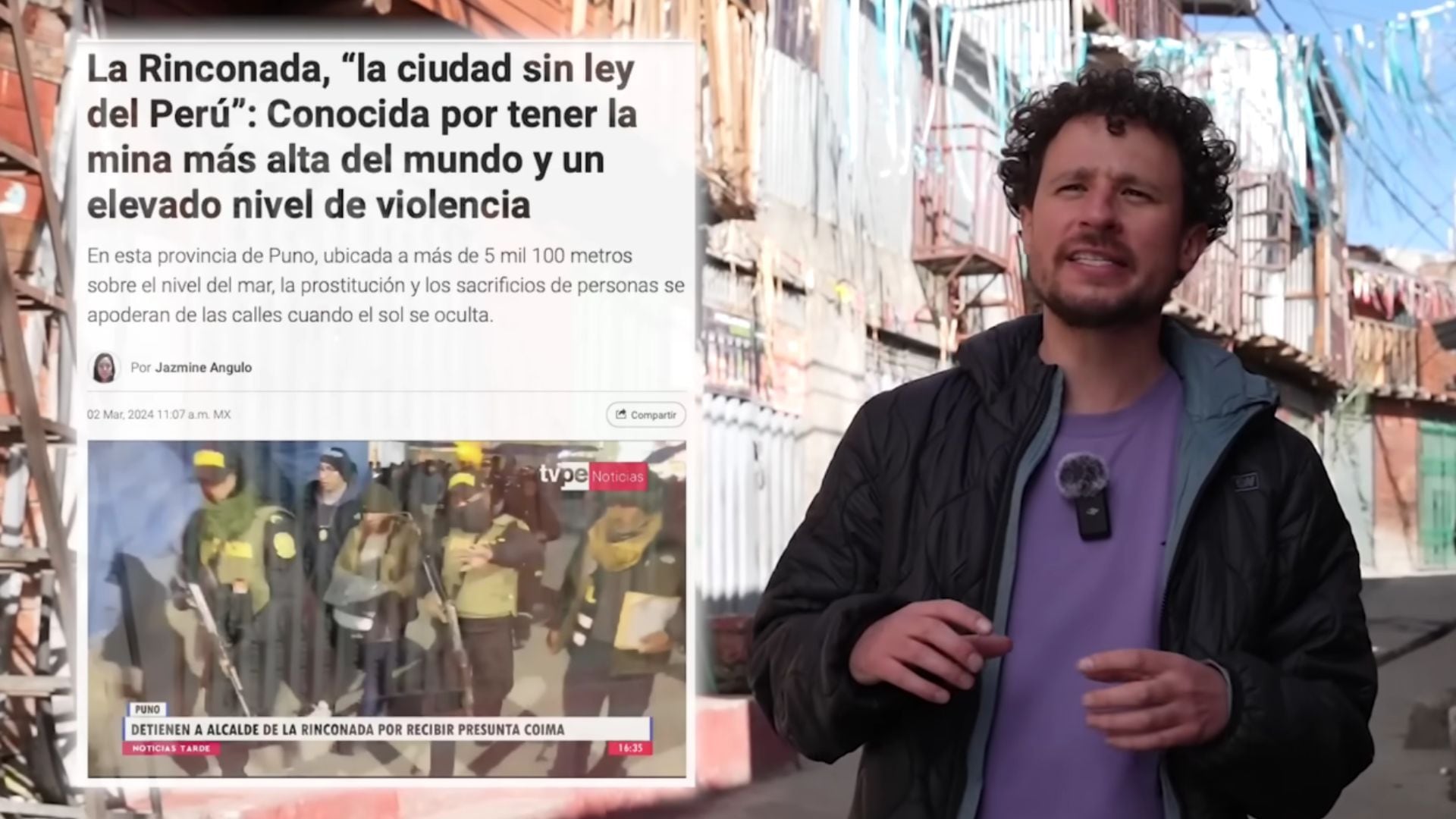 El youtuber mexicano utilizó para el video la captura de una nota publicada por Infobae Perú sobre la caótica situación en La Rinconada.