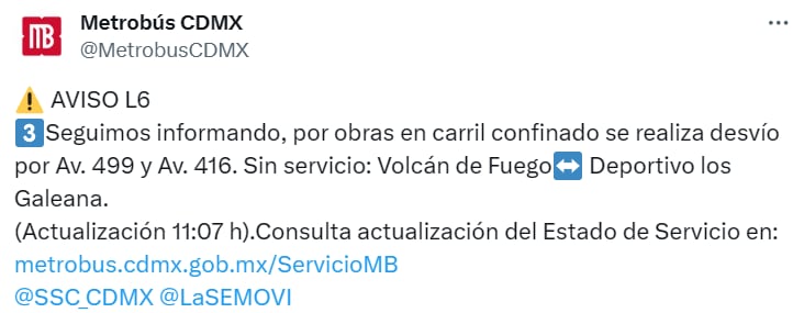 Estado actual de las diversas líneas de la red de transporte público terrestre de la capital mexicana.