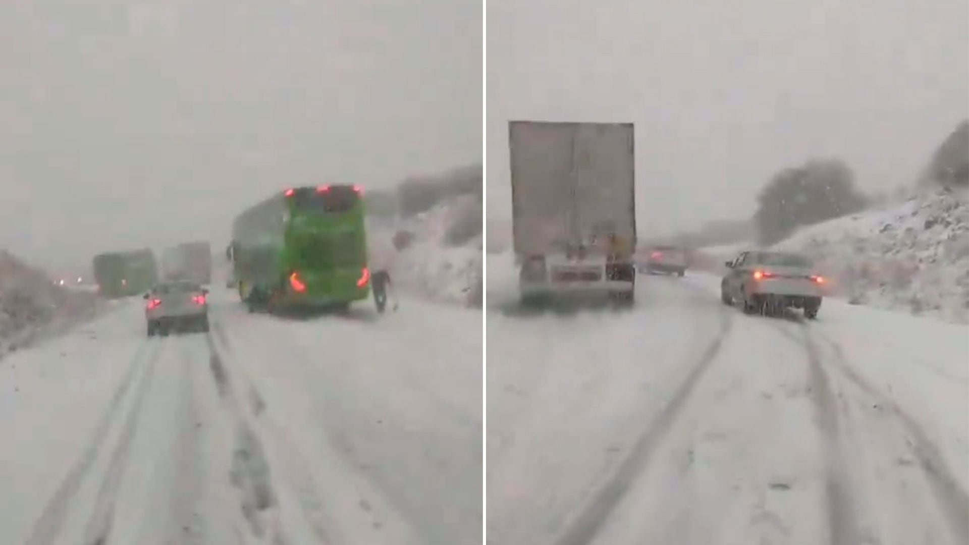 Vehículos varados entre Bariloche y El Bolsón por la intensa nevada