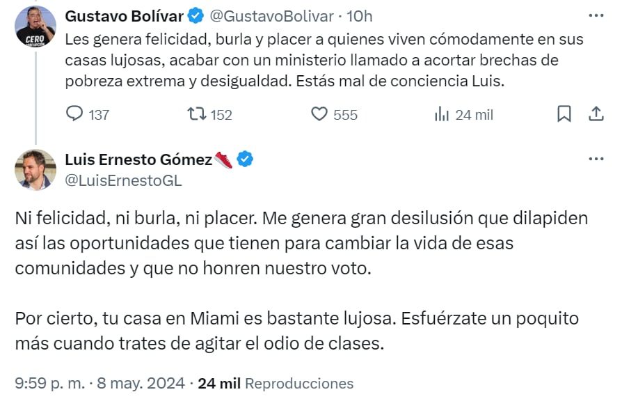 El director del DPS respondió a las críticas de Luis Ernesto Gómez sobre Francia Márquez - crédito red social X