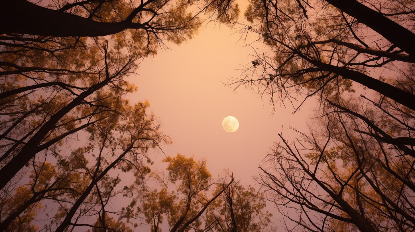 Luna entre los árboles