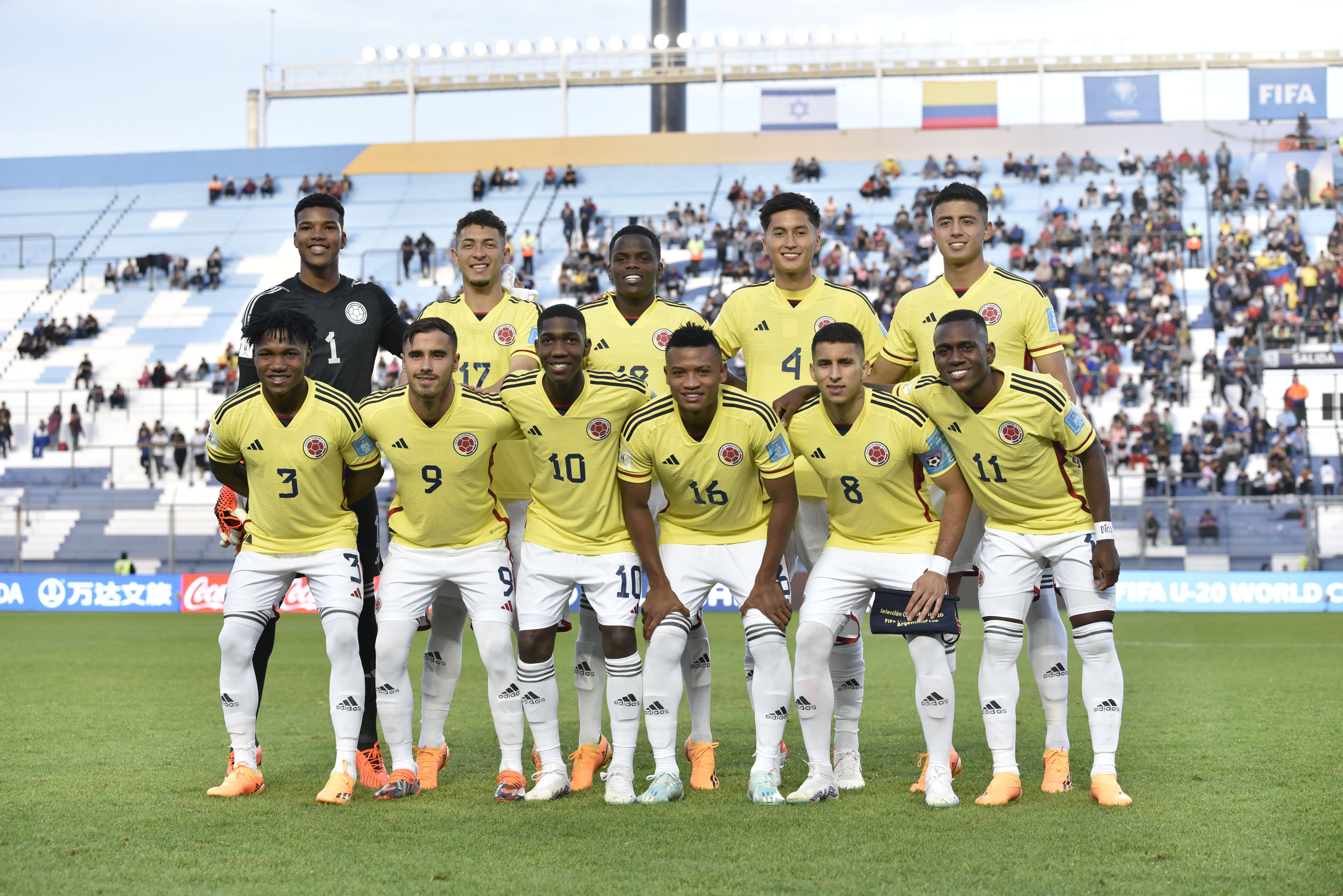 La selección Colombia sub-20 en su último partido de la Copa del Mundo 2023 ante Italia