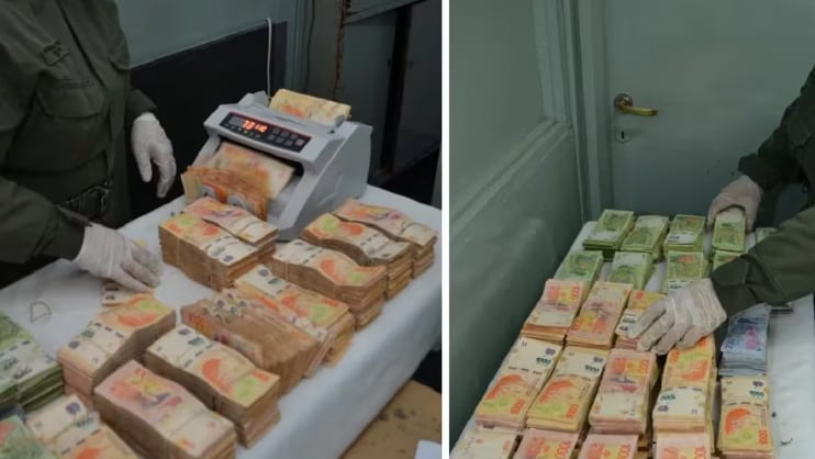 El dinero que encontraron en la valija de una pasajera que pretendía llegar a Buenos Aires