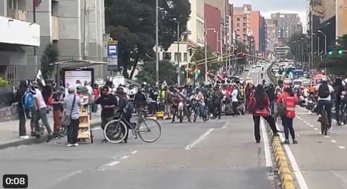 Algunas vías continúan bloqueadas debido a manifestaciones - crédito @BogotaTransito