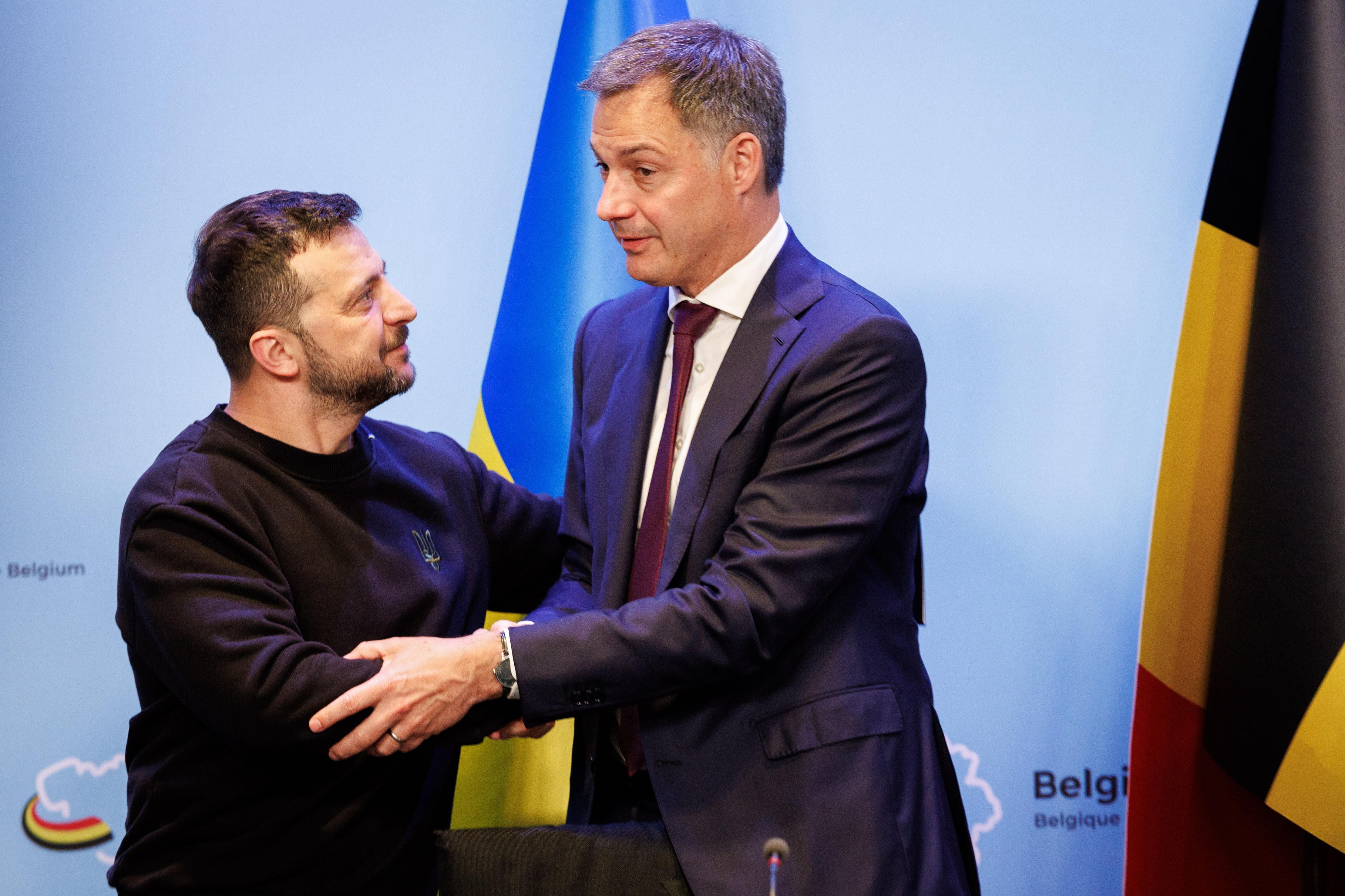 Zelensky y el primer ministro de Bélgica, Alexander De Croo (EFE)