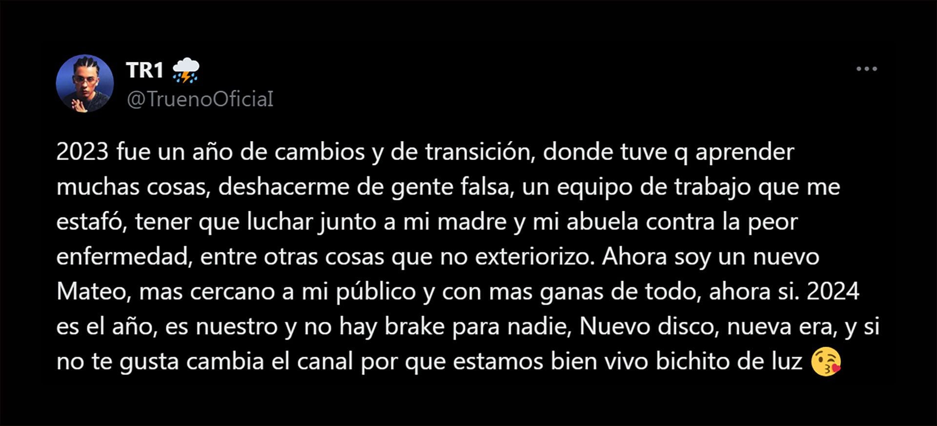 Trueno contó que fue estafado por su anterior equipo: "Se quedaron con mis canciones"