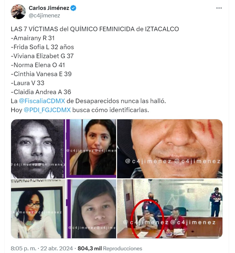 Iztacalco - Miguel - Feminicida - México - 23 de abril