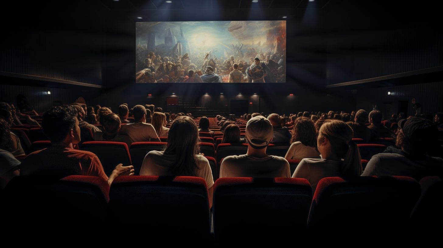 Espectadores en fila mirando la pantalla en una función de cine - (Imagen Ilustrativa Infobae).