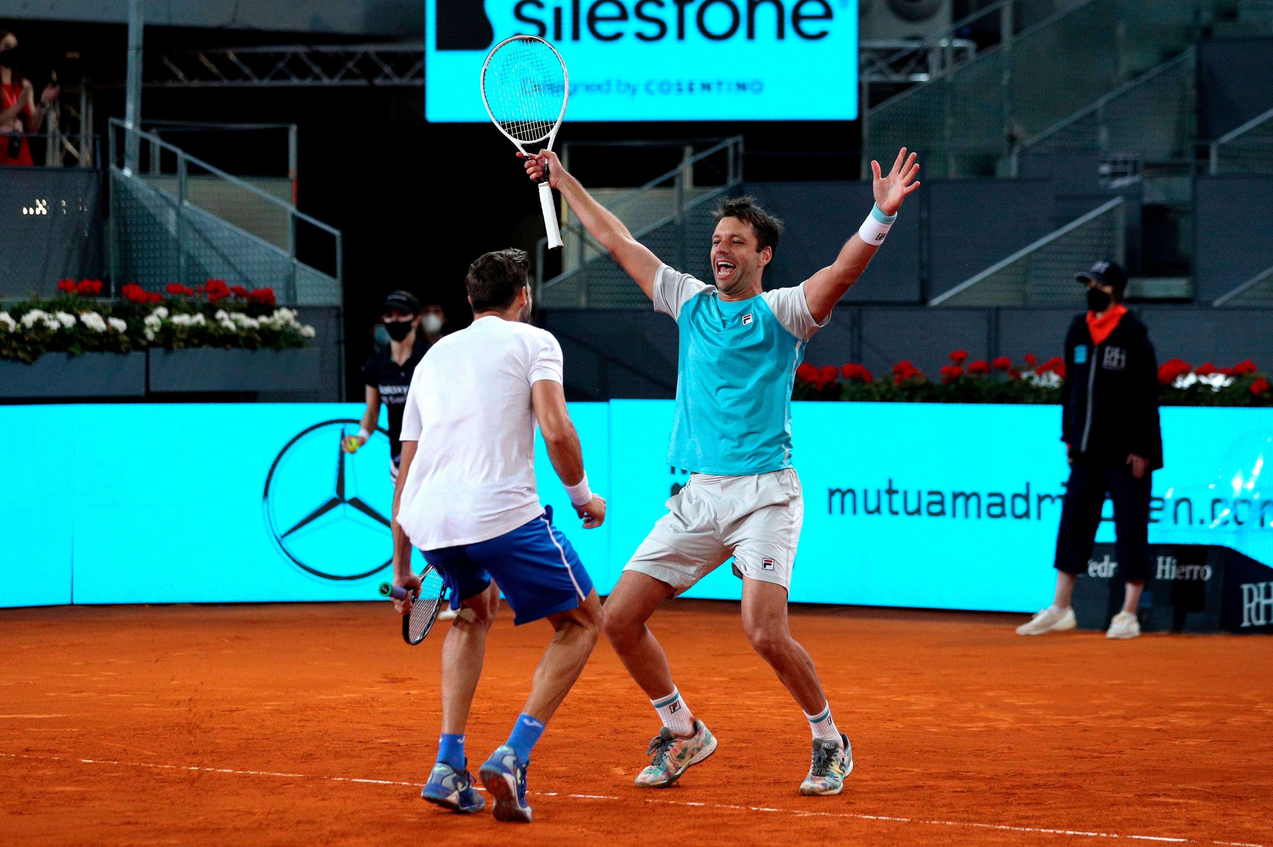 El día que Zeballos y Granollers se coronaron en el Masters 1000 de Madrid 2021 ante los croatas Nikola Mektic y Mate Pavic (EFE/Rodrigo Jiménez)