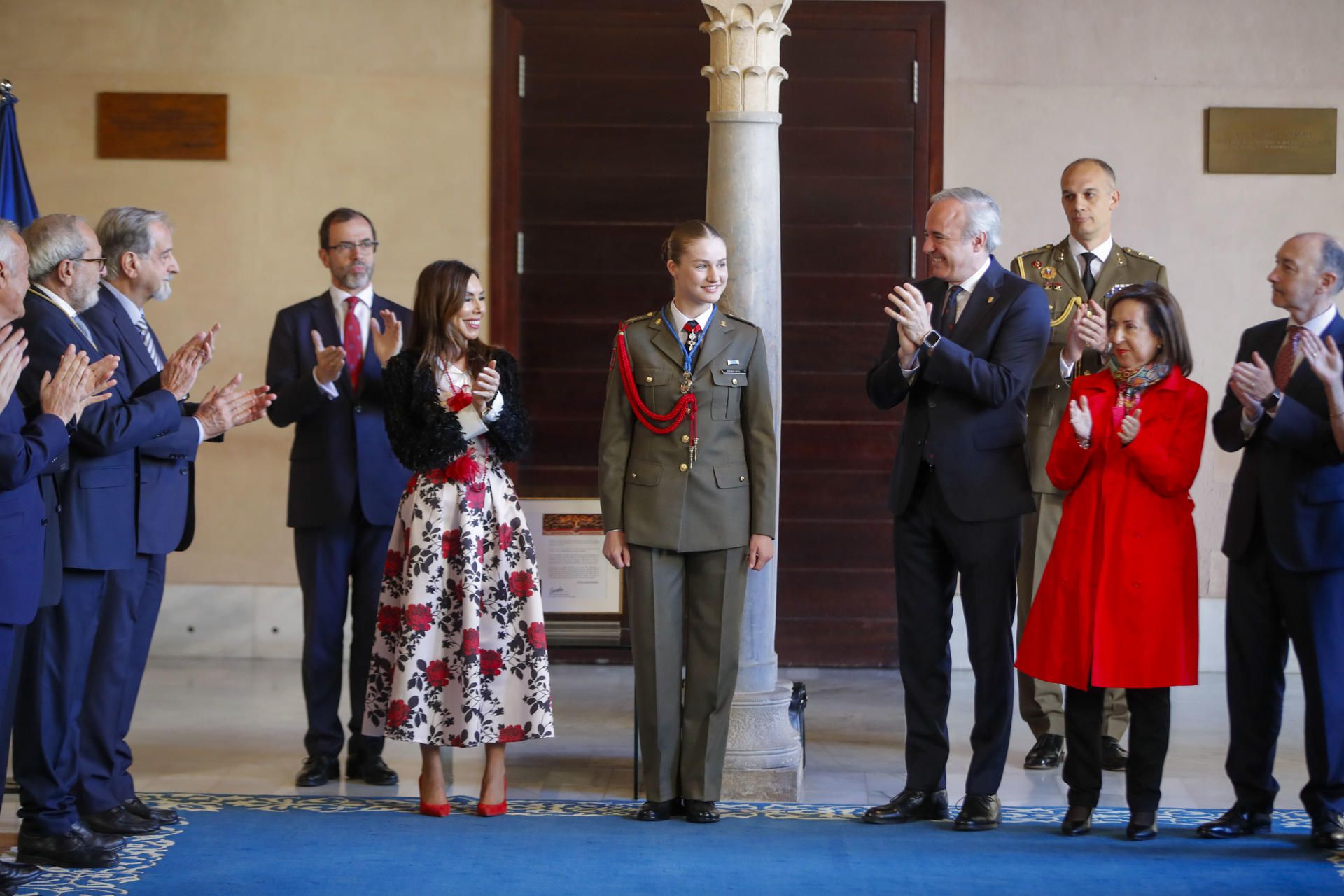 La princesa de Asturias tras recibir la Medalla de las Cortes de Aragón. (EFE/ Javier Cebollada)