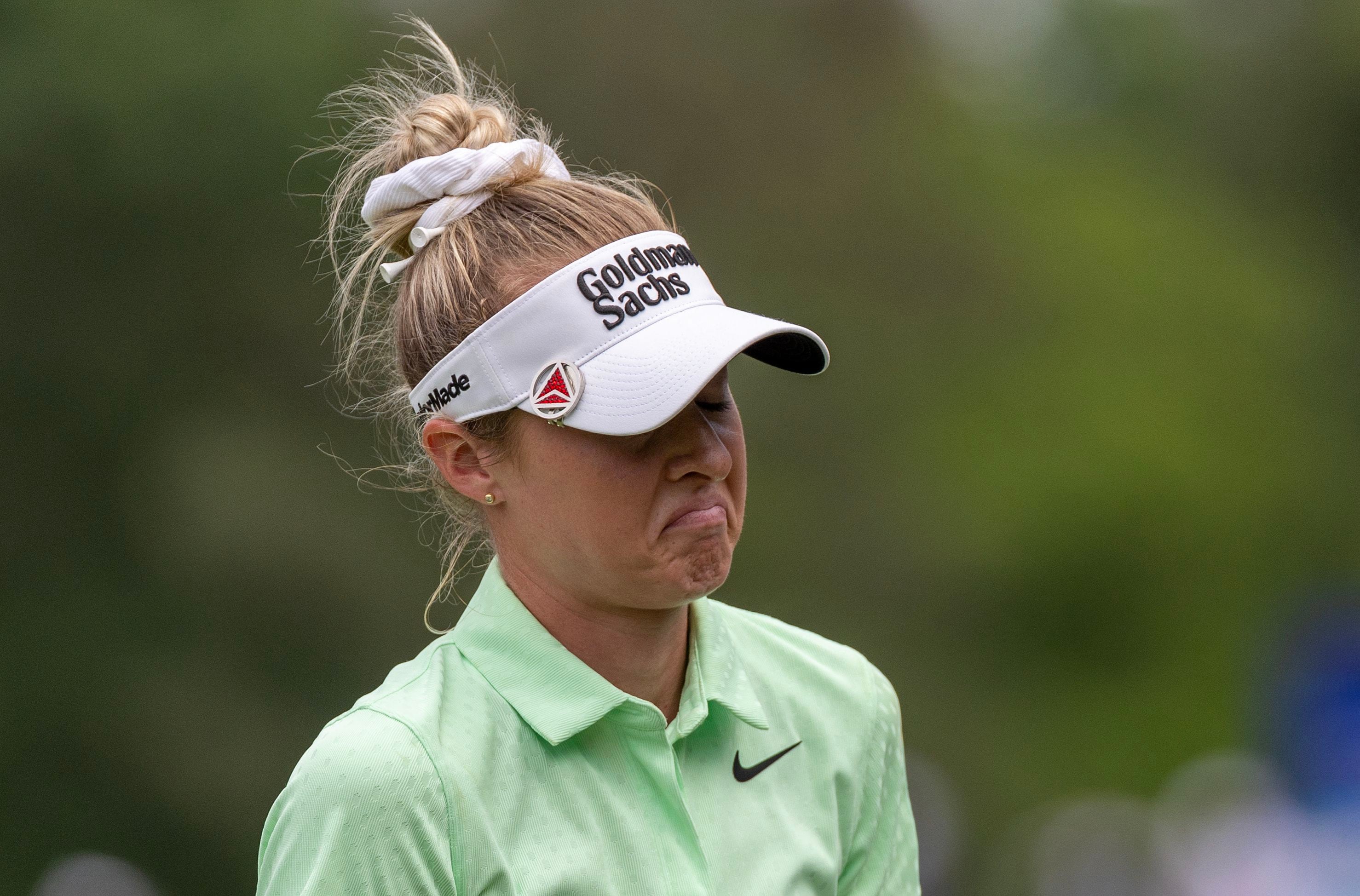 Nelly Korda, número uno del mundo, sufrió un colapso en el hoyo 12 del US Open (Thomas Shea-USA TODAY Sports)