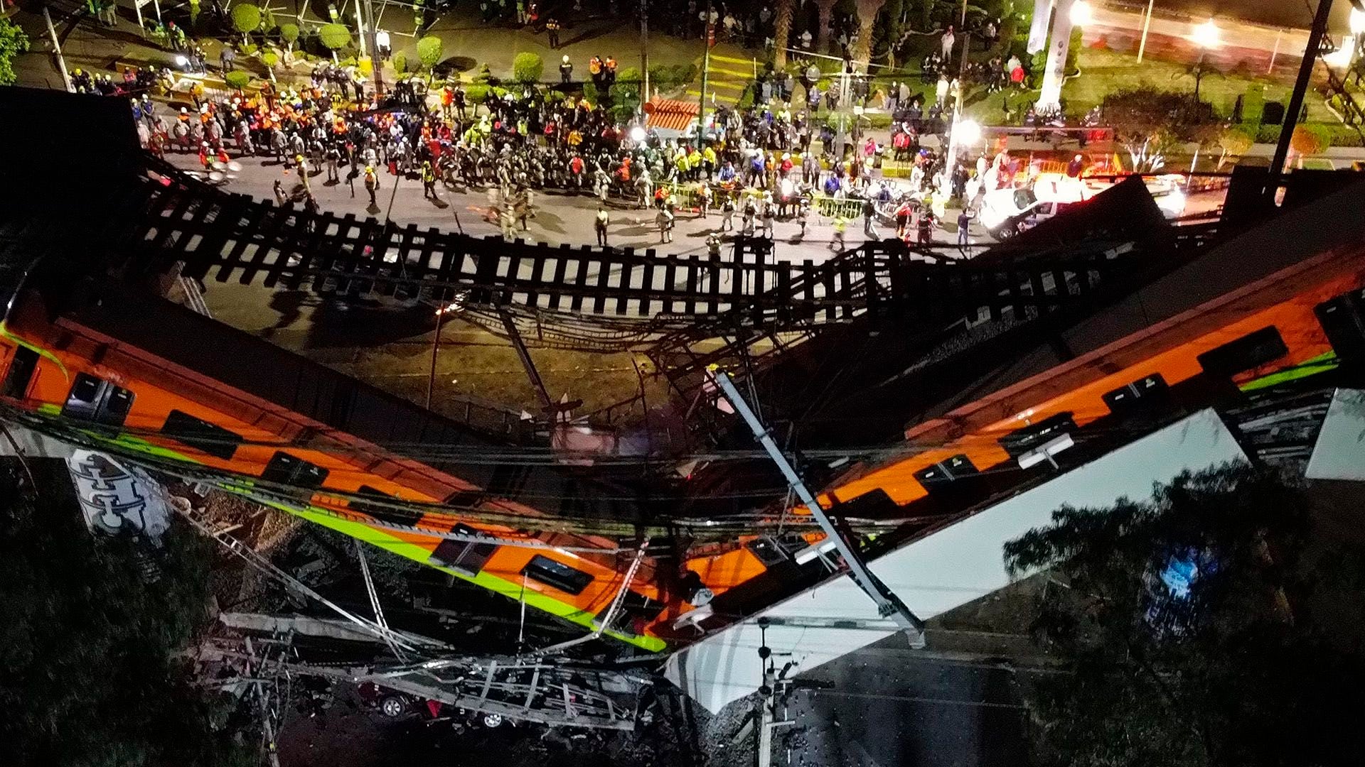 galeria accidente mexico tren metro puente