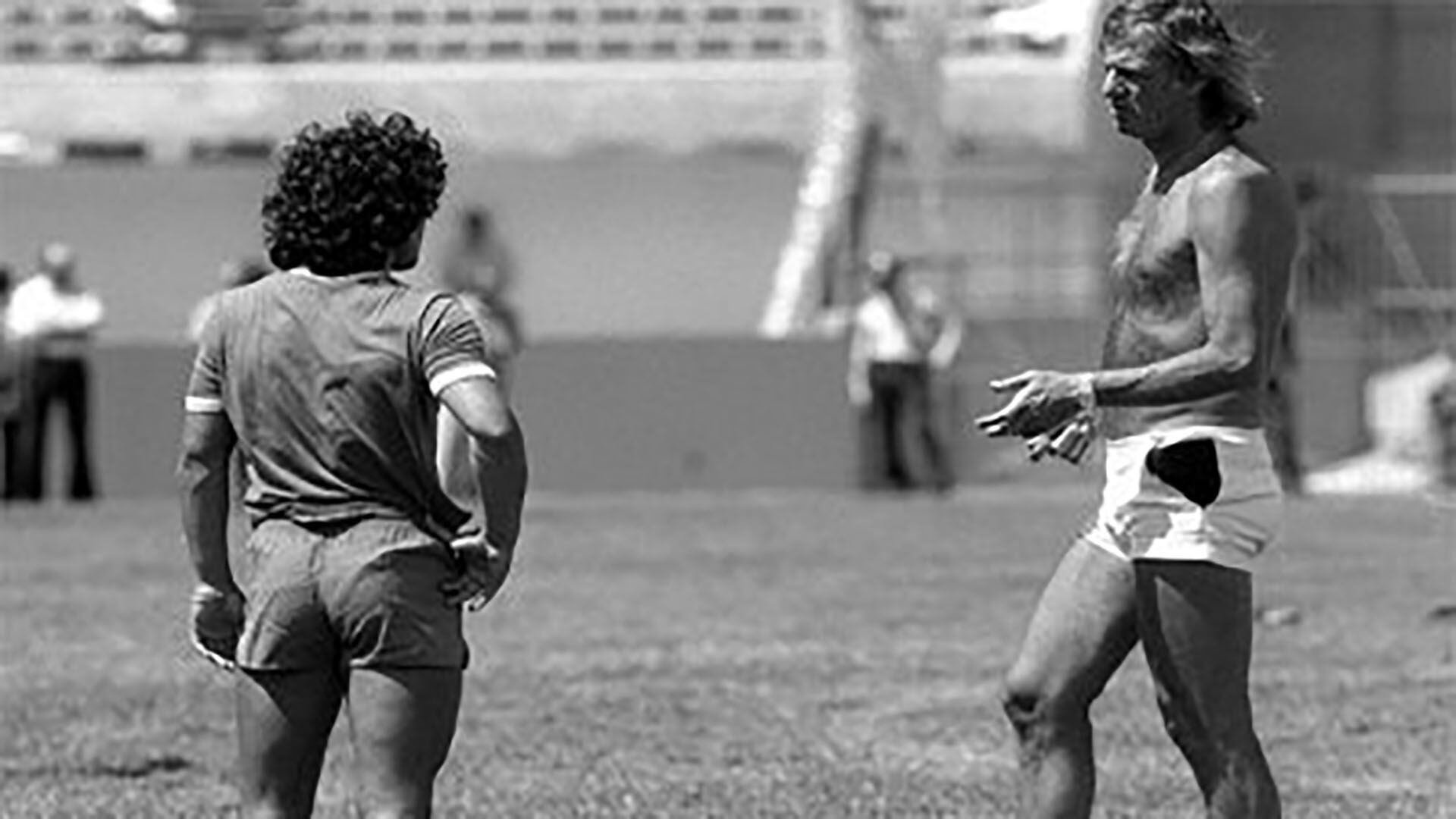 César Luis Menotti con Diego Maradona en 1978