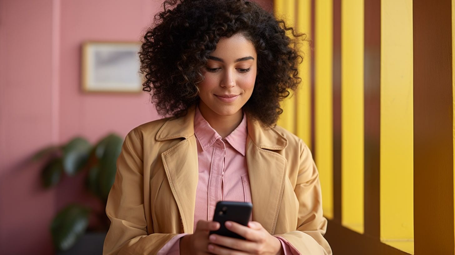 mujer en actitud pensativa con celular en mano - (Imagen Ilustrativa Infobae)