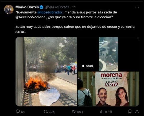 Marko Córtes criticó las protestas de la CNTE. | Captura de pantalla