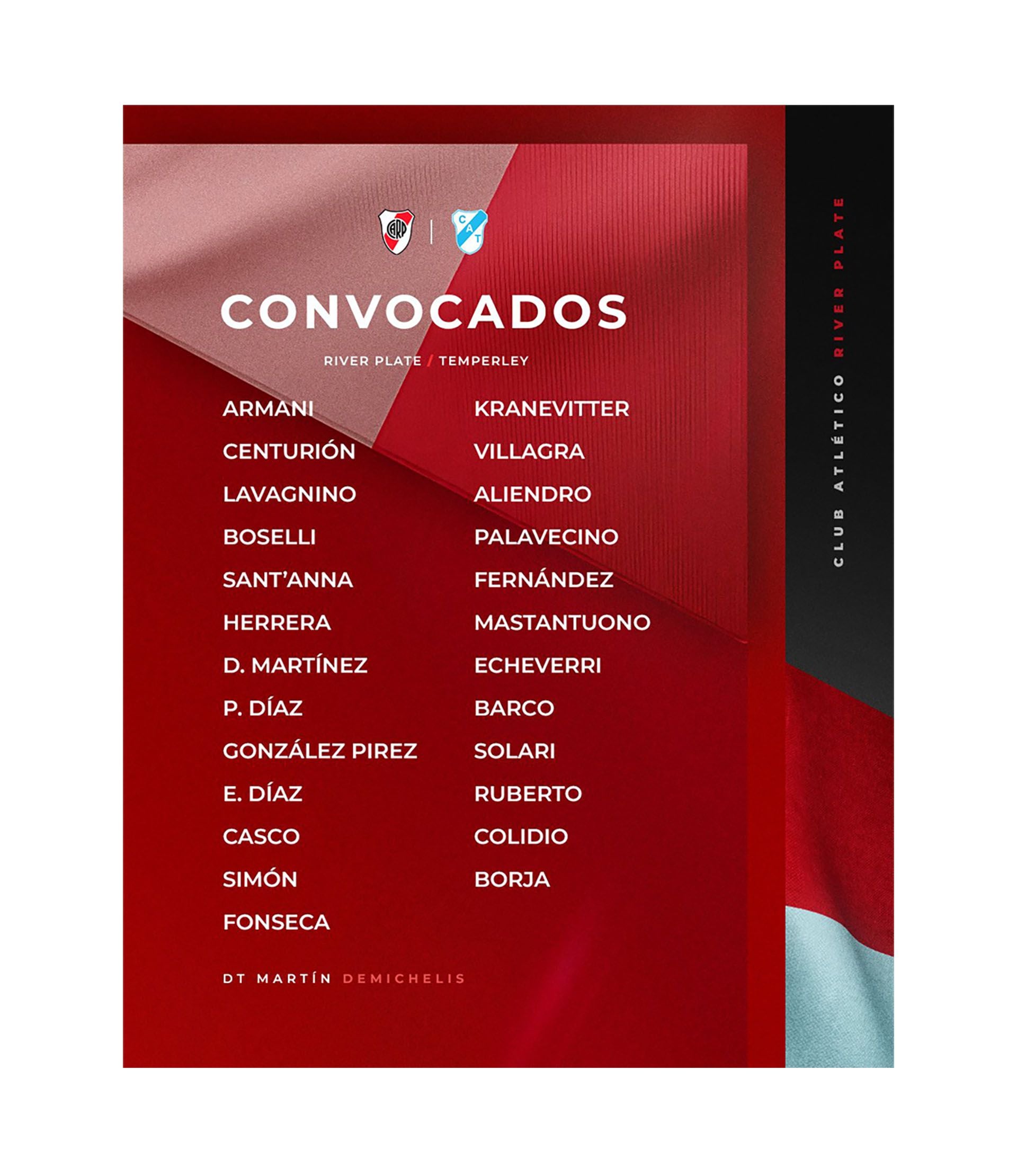 Convocados River Plate