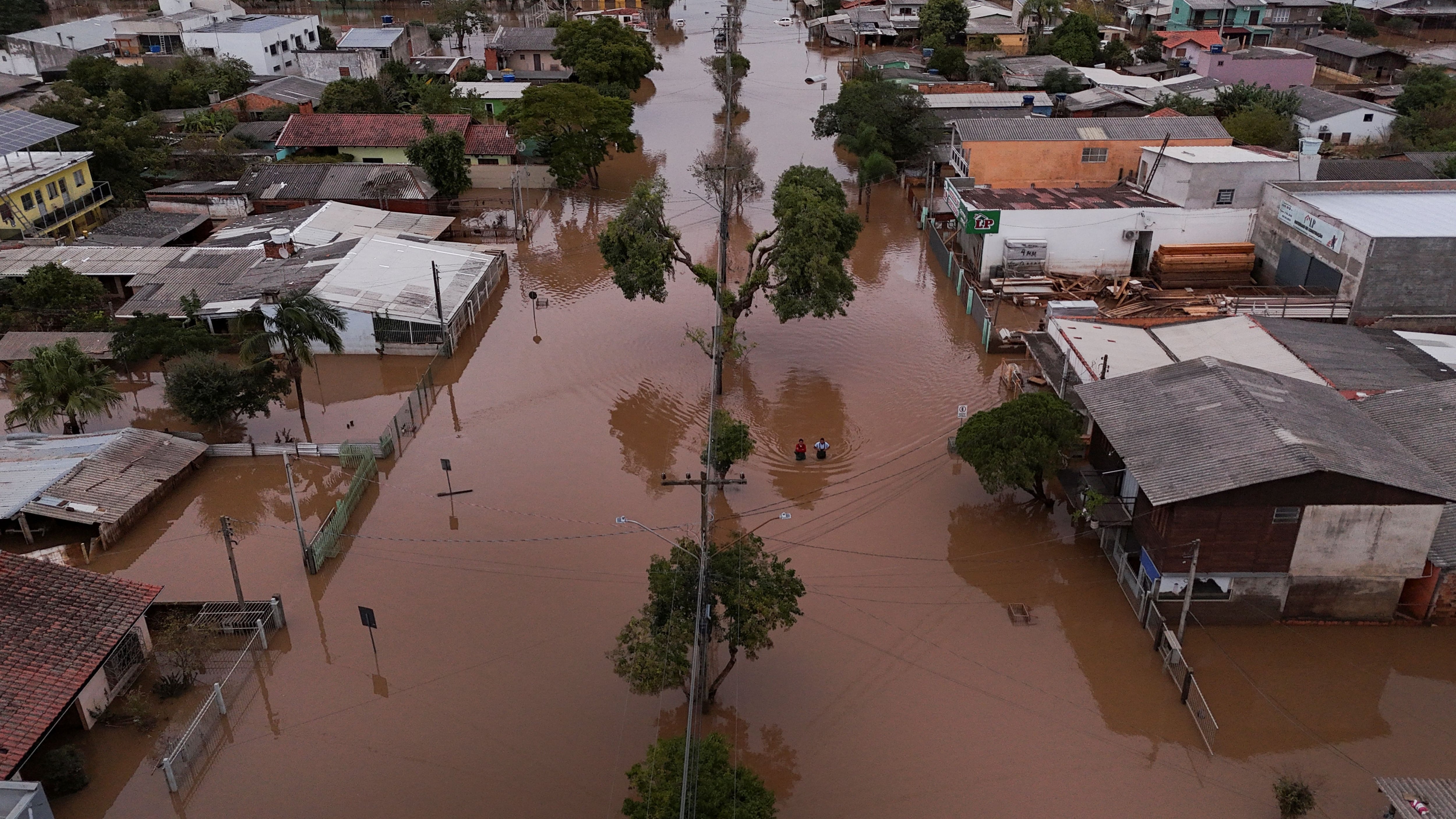 Un drone muestra las inundaciones en Eldorado do Sul, Rio Grande do Sul (REUTERS/Amanda Perobelli)