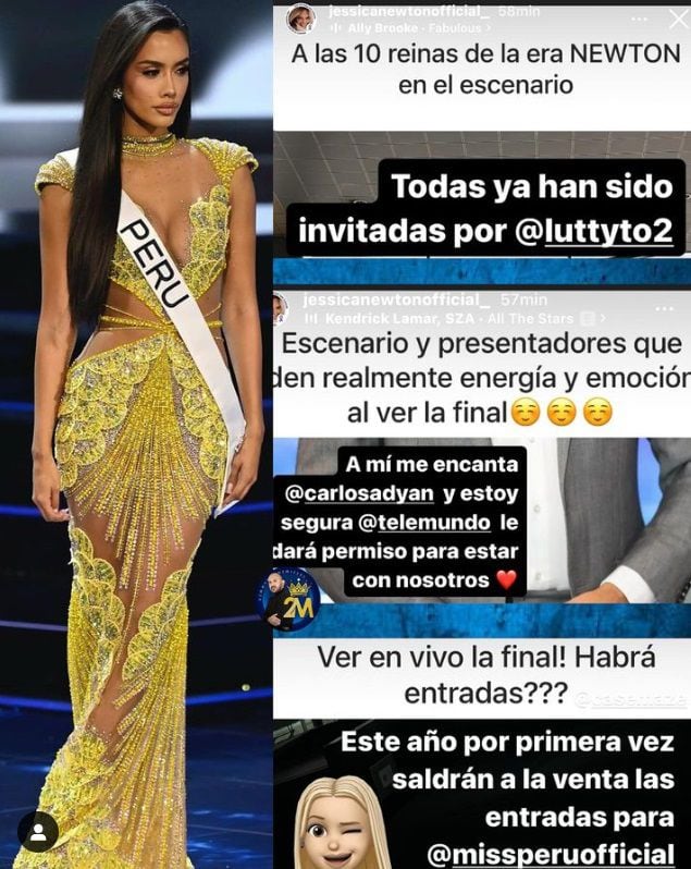 Jessica Newton dio detalles del Miss Perú 2024. Captura/Instagram @2mmundodemisses