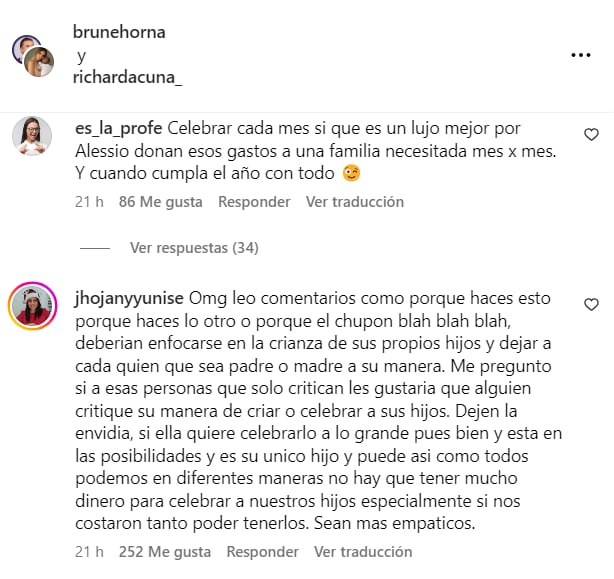 Brunella Horna y Richard Acuña celebraron los 6 meses de su hijo Alessio. (Instagram)