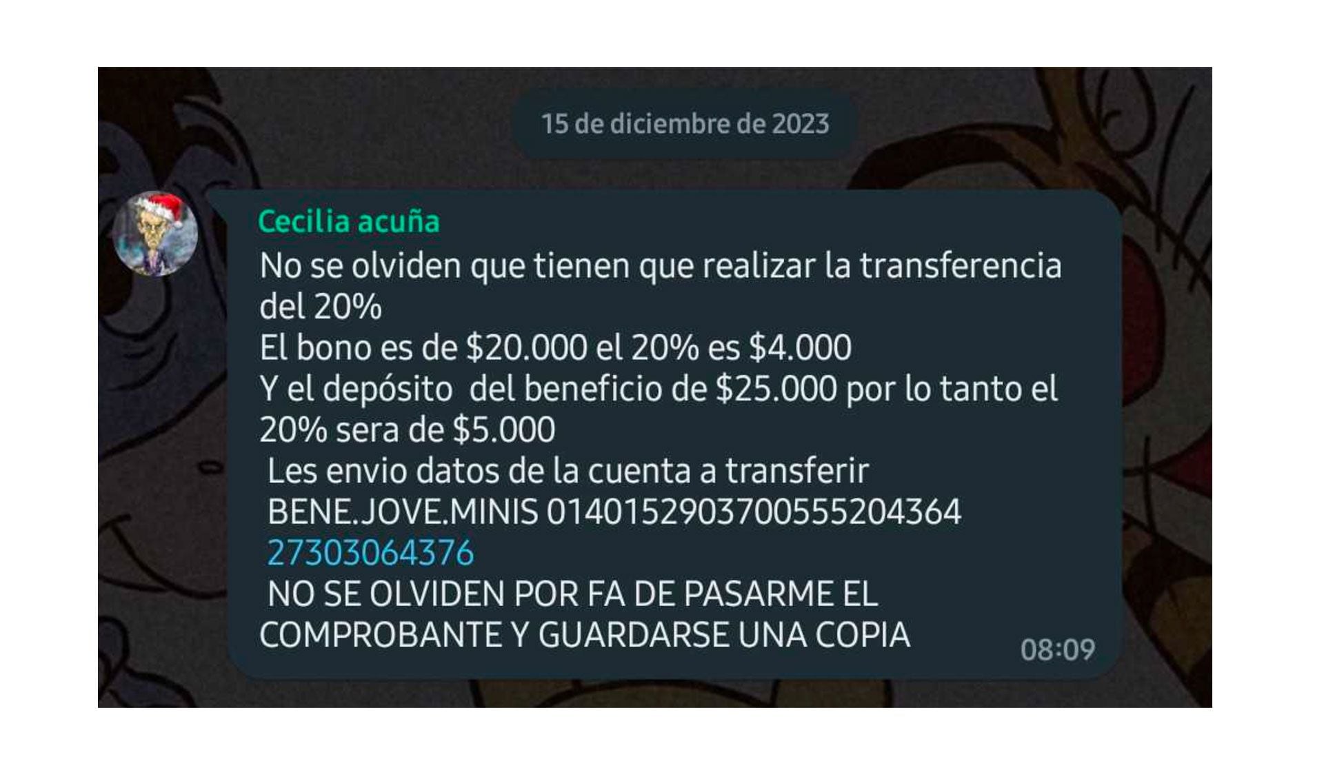 planes extorsion transferencias