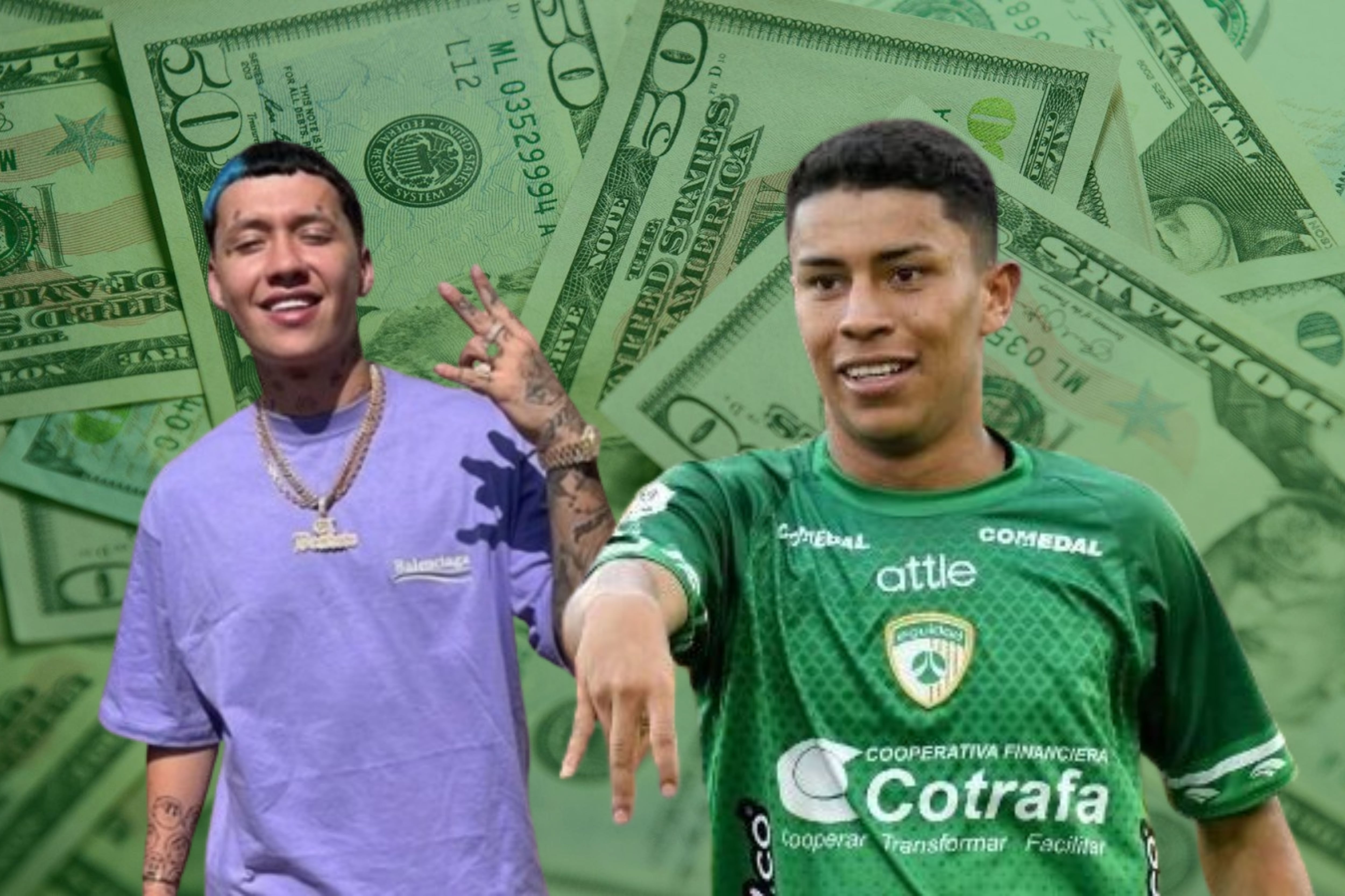 Blessd compraría a Johan Rojas para el Atlético Nacional - crédito Instagram/La Equidad/Montaje Infobae