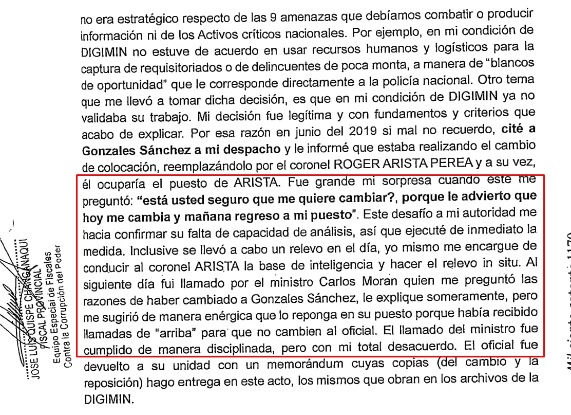 Declaración del exjefe de la Digimin José Luis Becerra Gil
