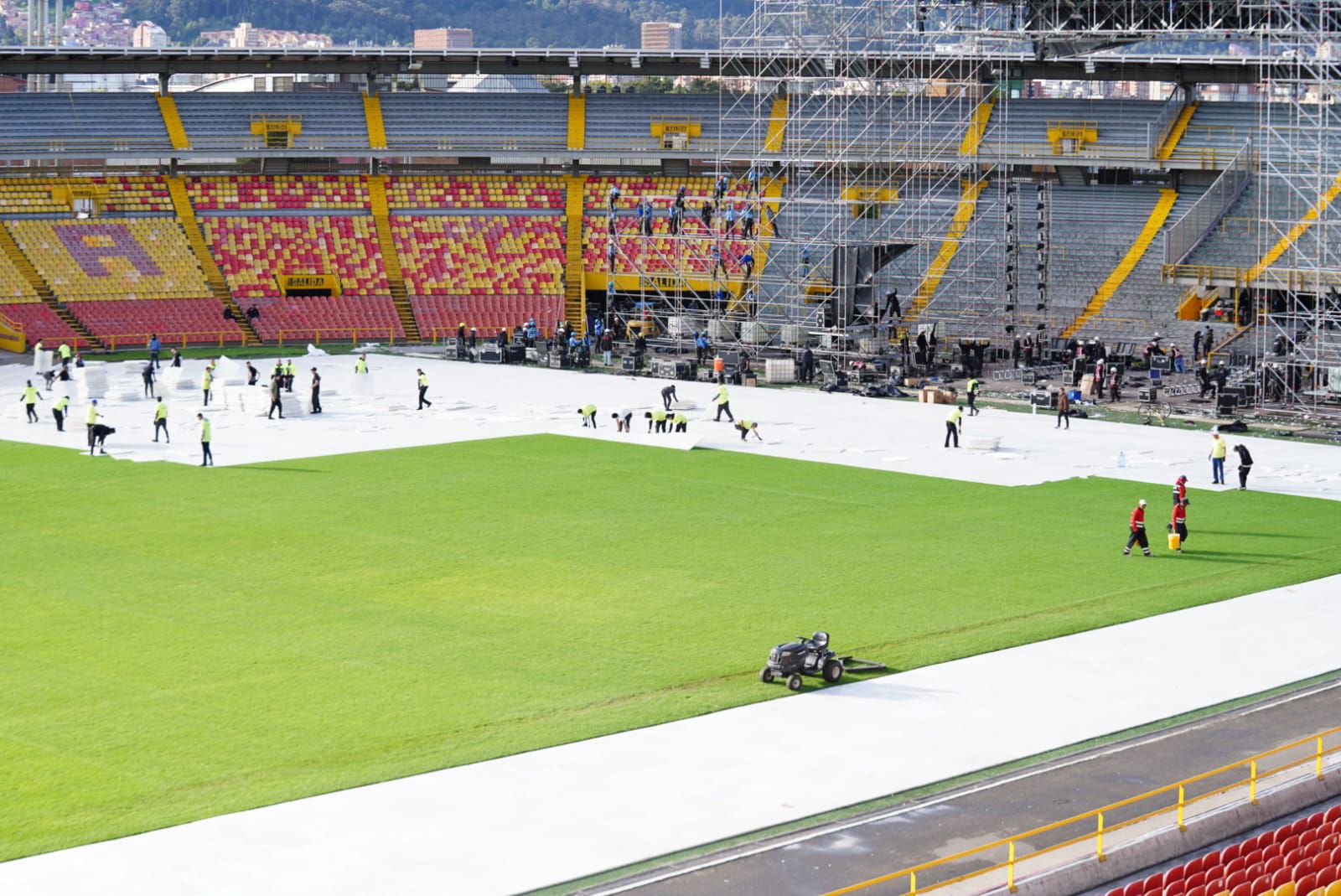 La grama del estadio Nemesio Camacho El Campín luce en óptimas condiciones para el partido Millonarios vs. Bucaramanga - crédito IDRD