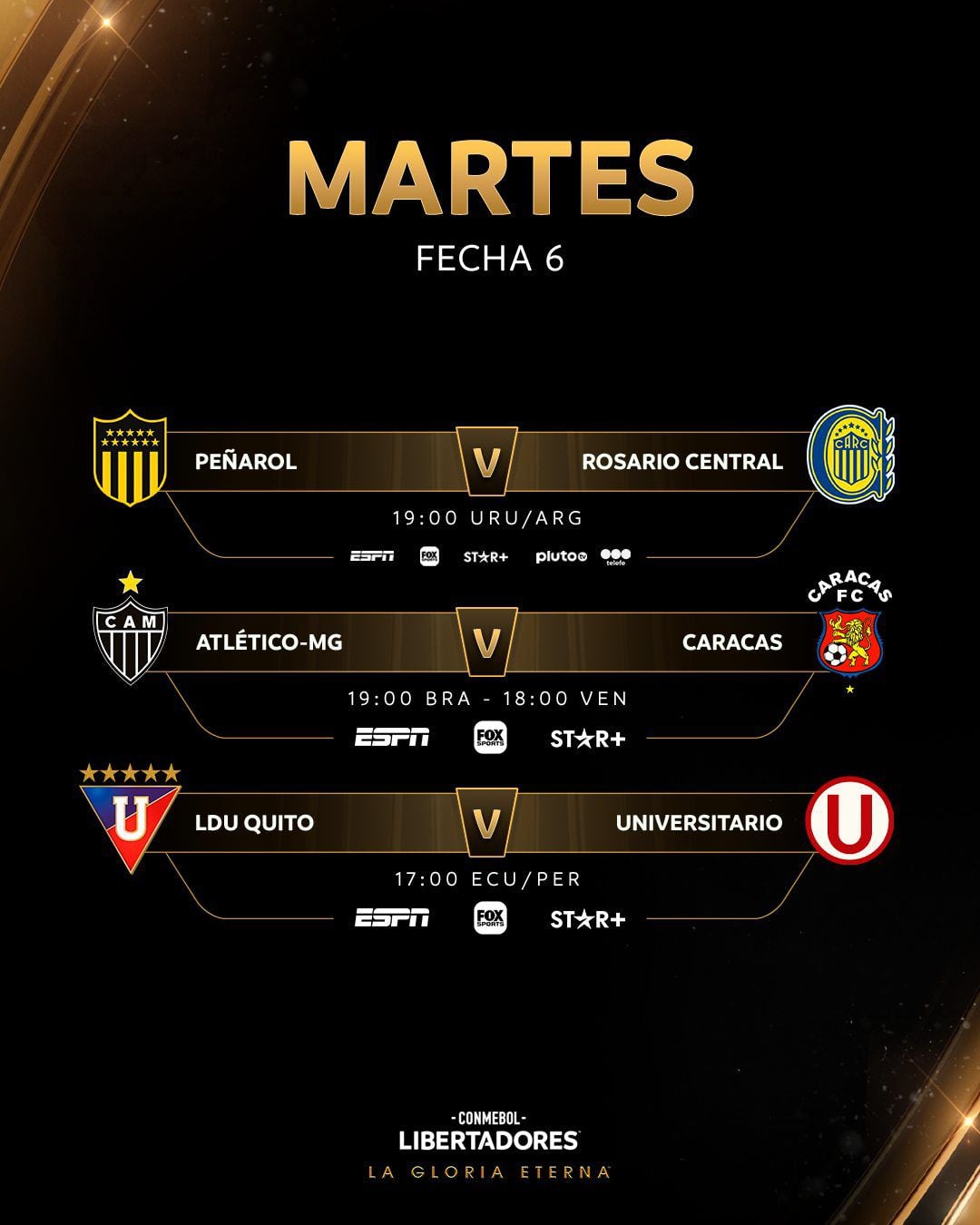 Partidos del martes 28 de mayo de la última fecha de la fase de grupos de la Copa Libertadores 2024