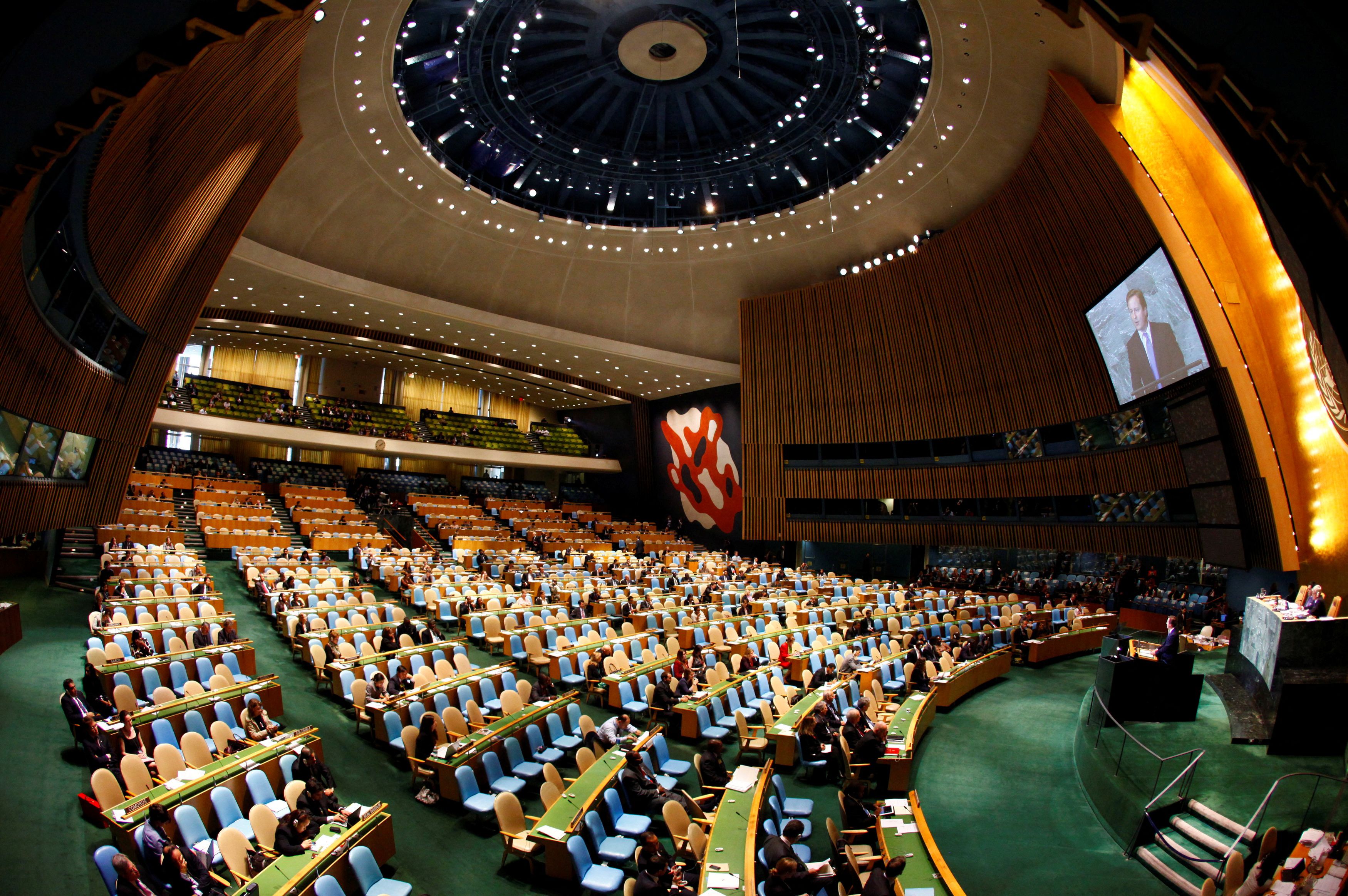 En la Asamblea General de la ONU está previsto el debate y votación de un proyecto para declarar a Palestina como miembro pleno   (foto Reuters) 