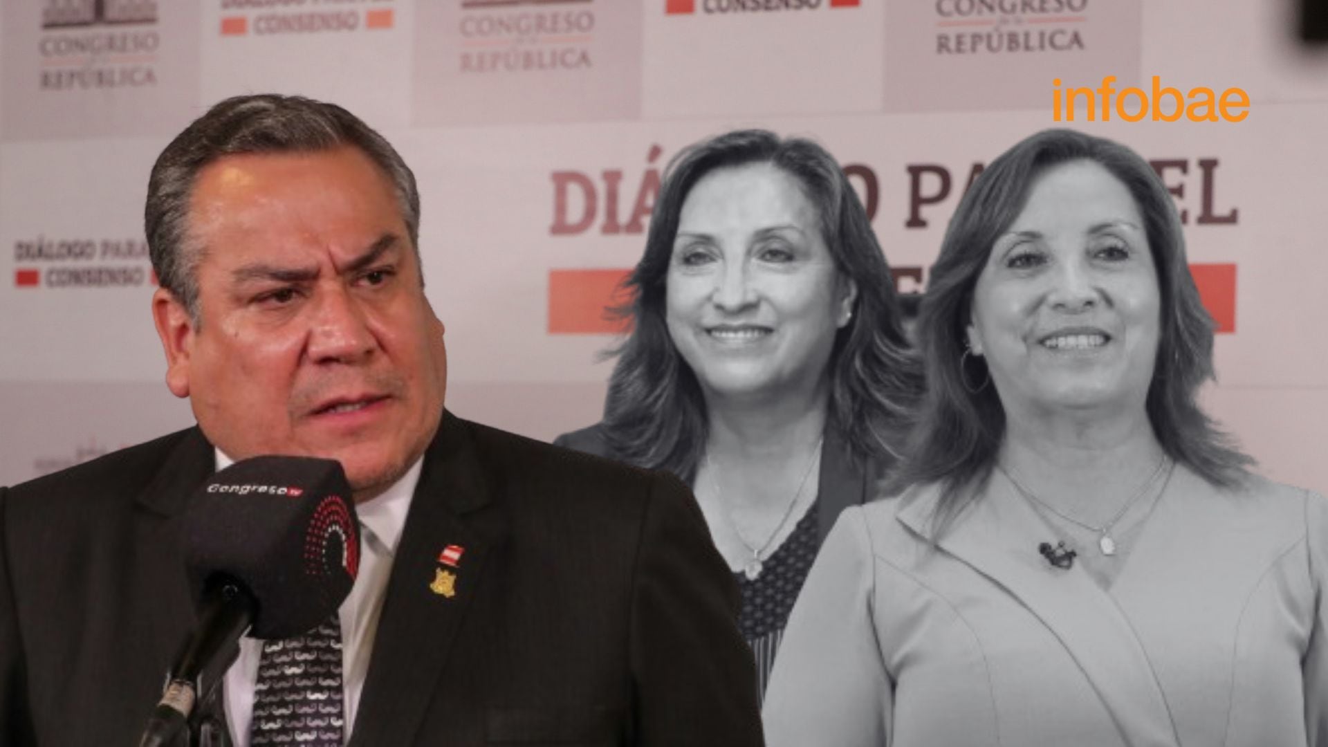 Gustavo Adrianzén y Dina Boluarte