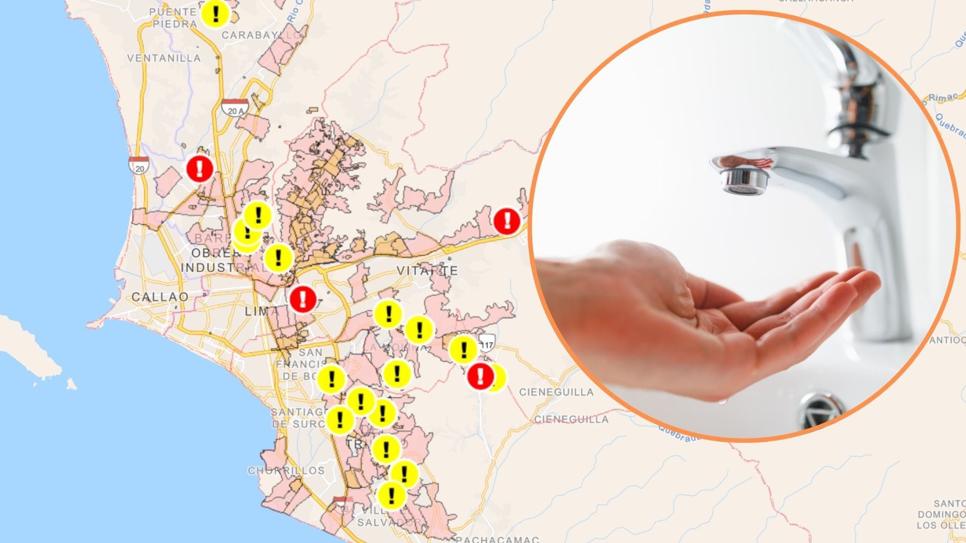 Sedapal indentificó los puntos que se verá afectados por el corte de agua temporal para los próximos días en Lima Metropolitana.