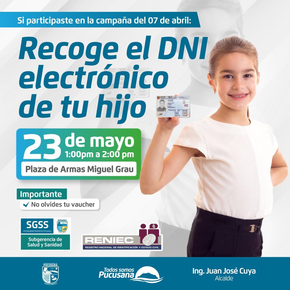 Pucusana entregará el DNI electrónico a los que ya tramitaron el pasado 7 de abril.