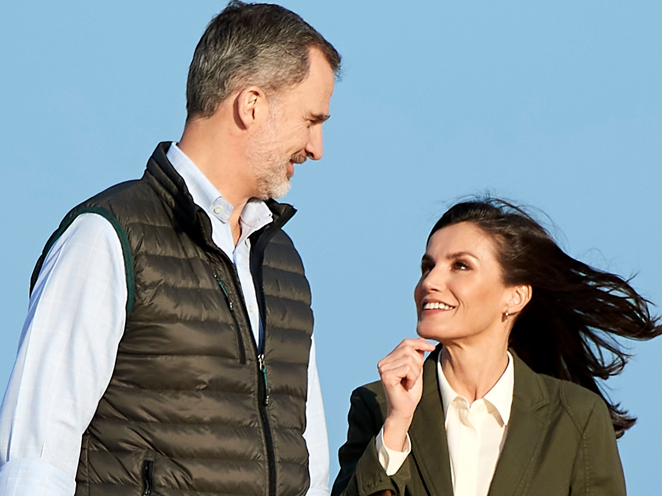 ALMONTE, SPAIN - FEBRUARY 14: King Felipe VI and Queen Letizia of Spain visit Doñana National Park during the 50th anniversary commemoration of the Doñana National Park on February 14, 2020 in Almonte, Spain. (Photo by Carlos R. Alvarez/WireImage)