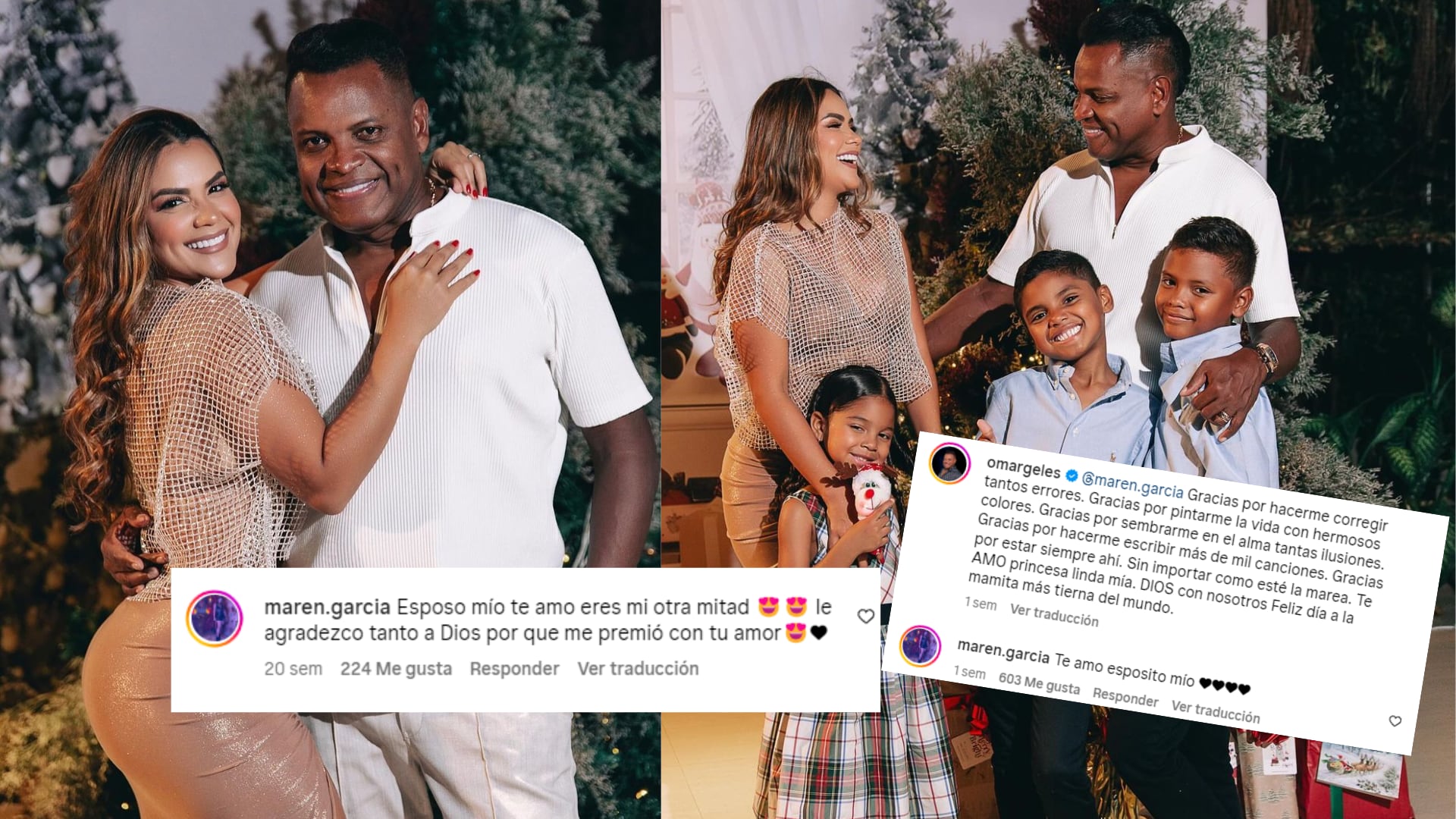 Pocos días antes de su muerte, Maren García, esposa del fallecido cantante Ómar Geles, le dedicó un sentido mensaje en sus redes sociales - crédito maren.garcia/Instagram  y @omargeles/Instagram