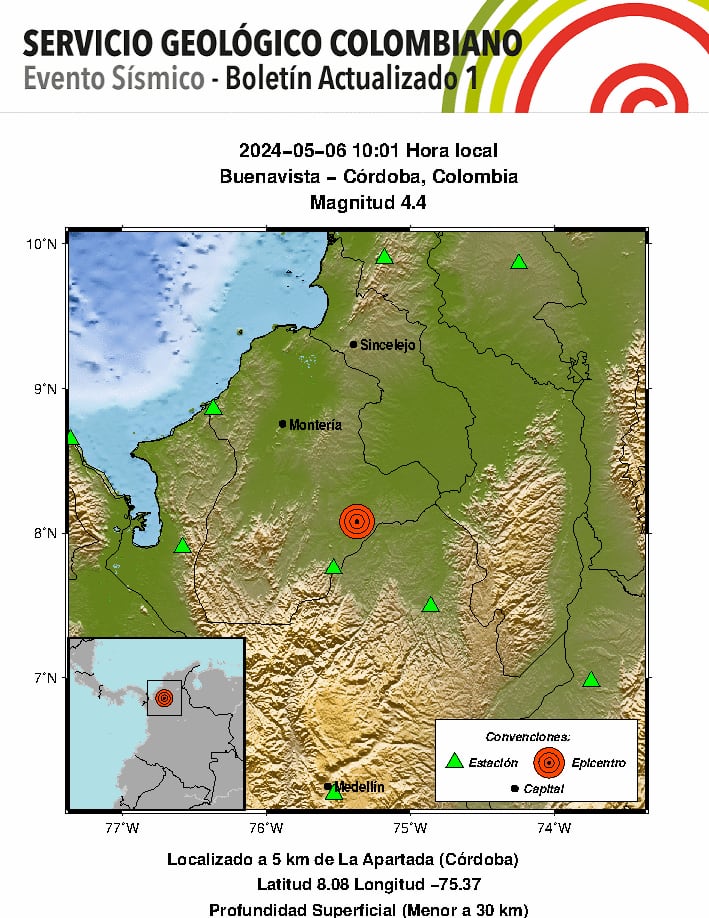 El SGC confirmó que el sismo fue captado por 85 estaciones de monitoreo - crédito red social X