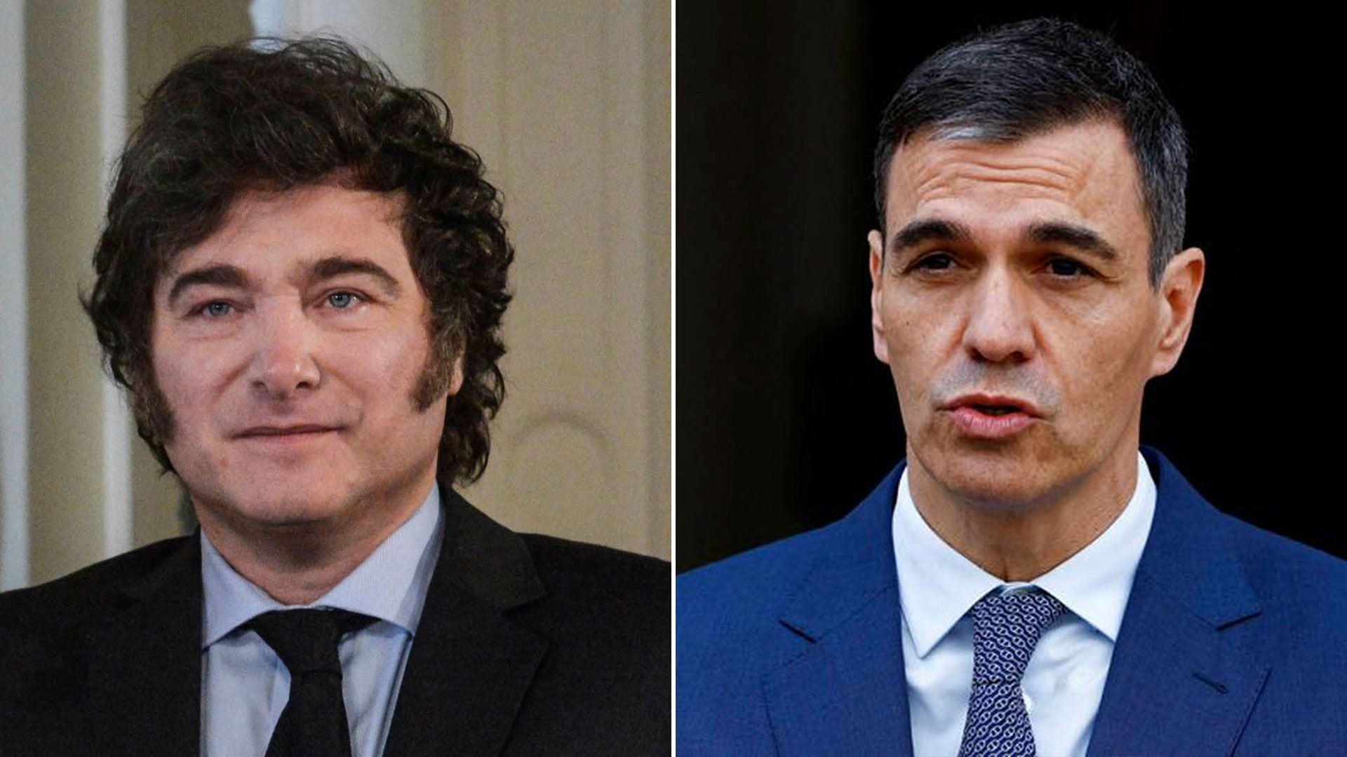 Javier Milei y Pedro Sánchez para cambiar