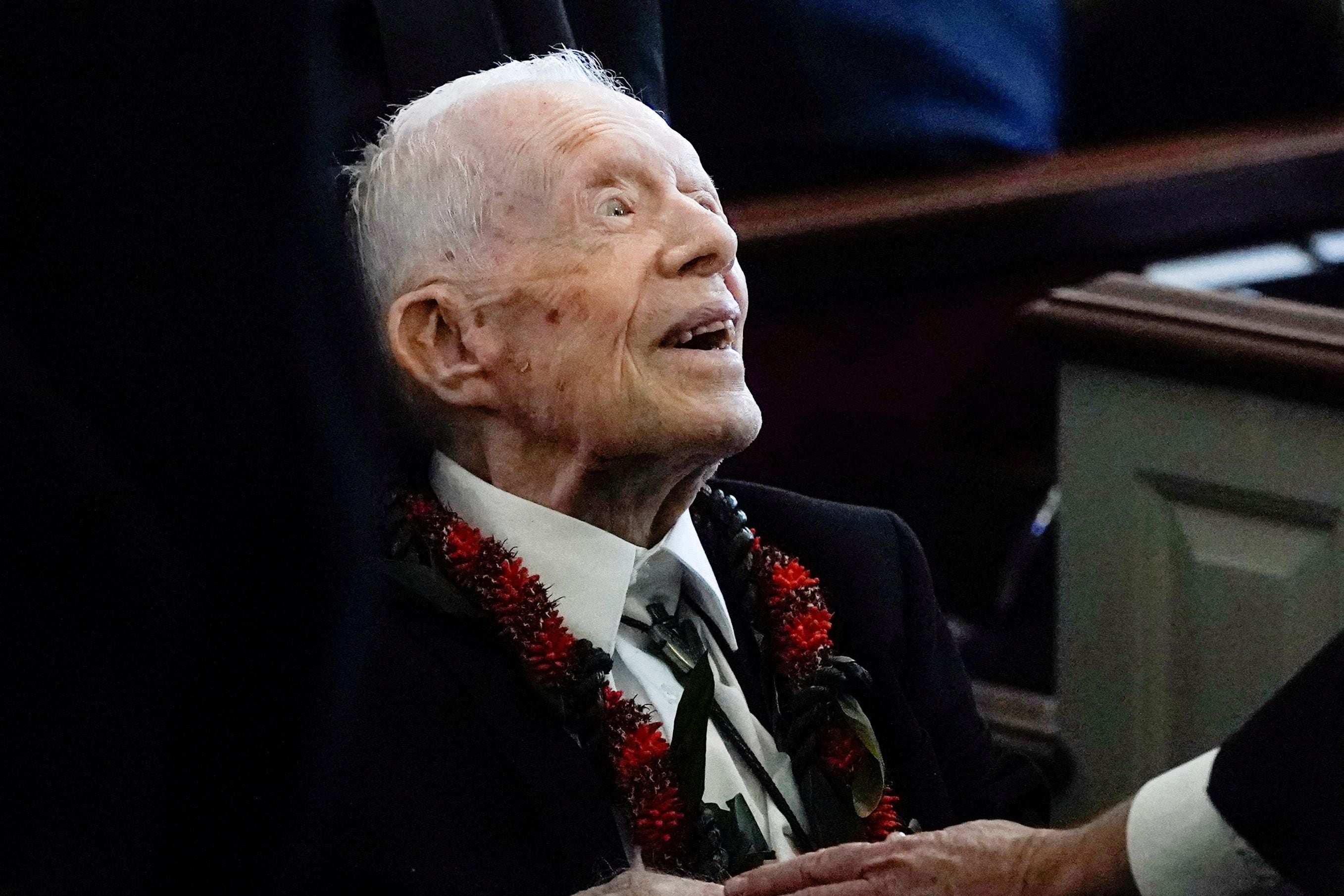 Carter hizo una aparición pública en noviembre de 2023 durante el funeral de su esposa Rosalynn. (Alex Brandon/REUTERS)