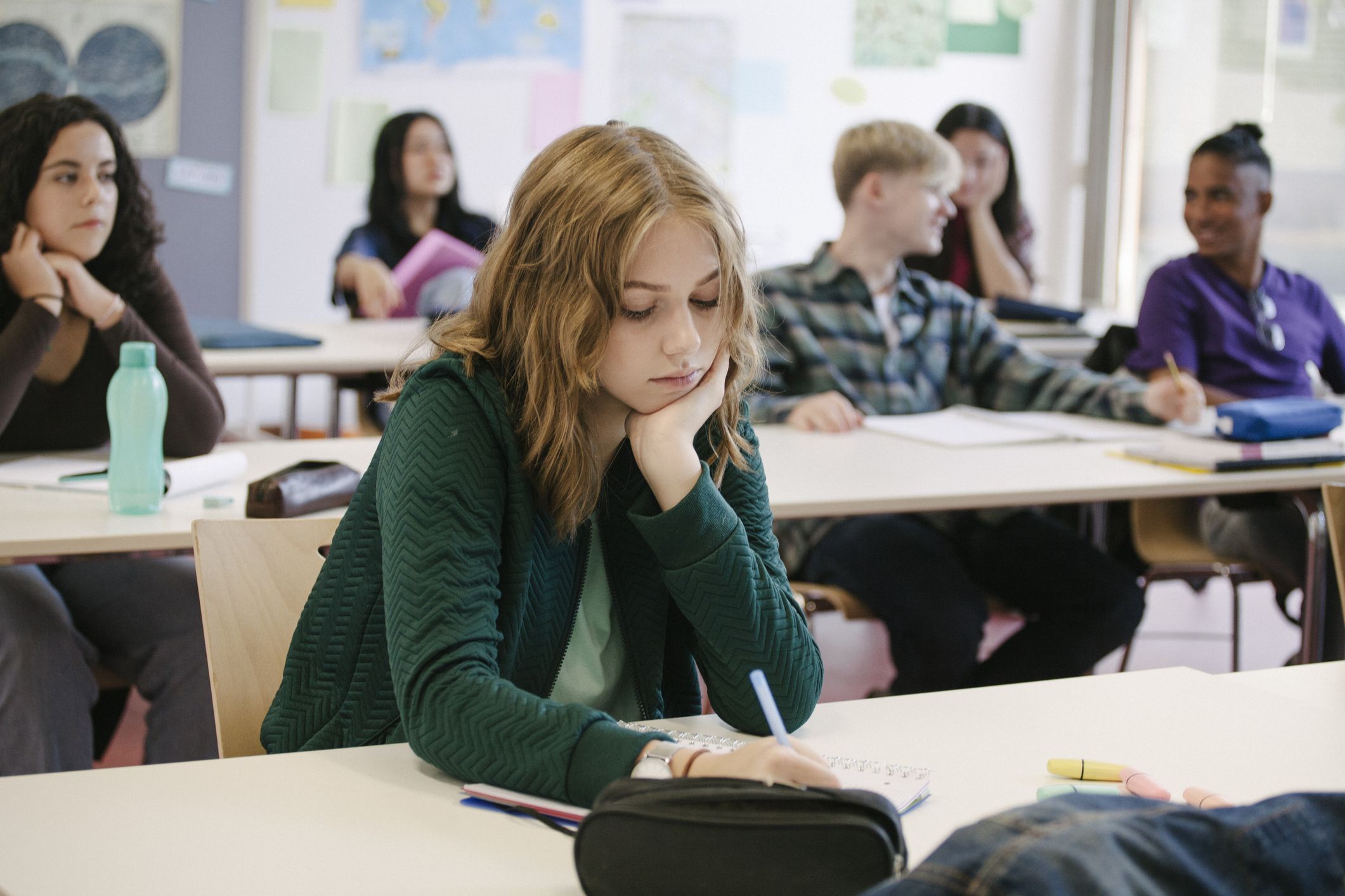 Una estudiante en clase. (Getty)