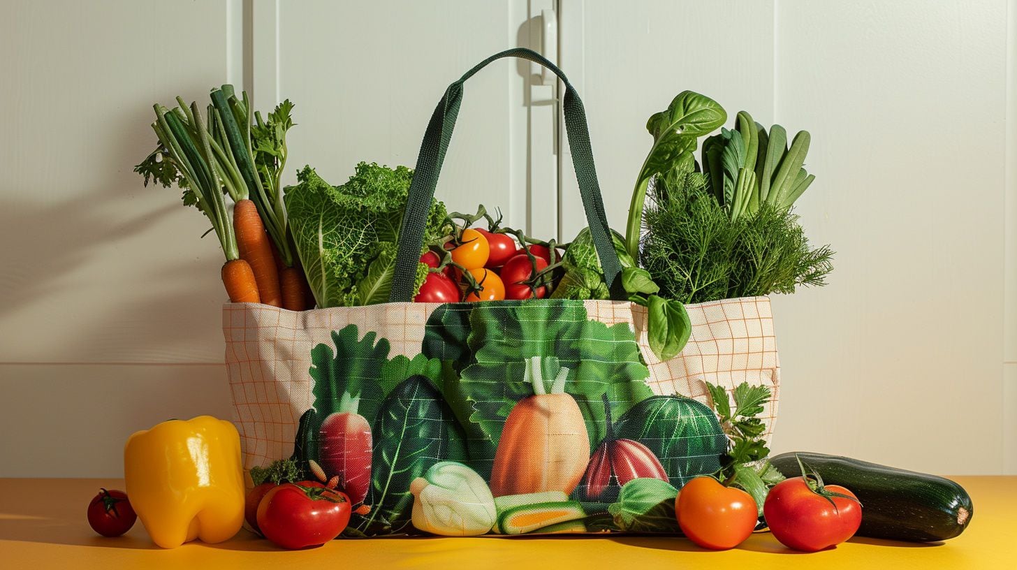 Bolsa, bag, bolso de supermercado con vegetales (Imagen Ilustrativa Infobae)