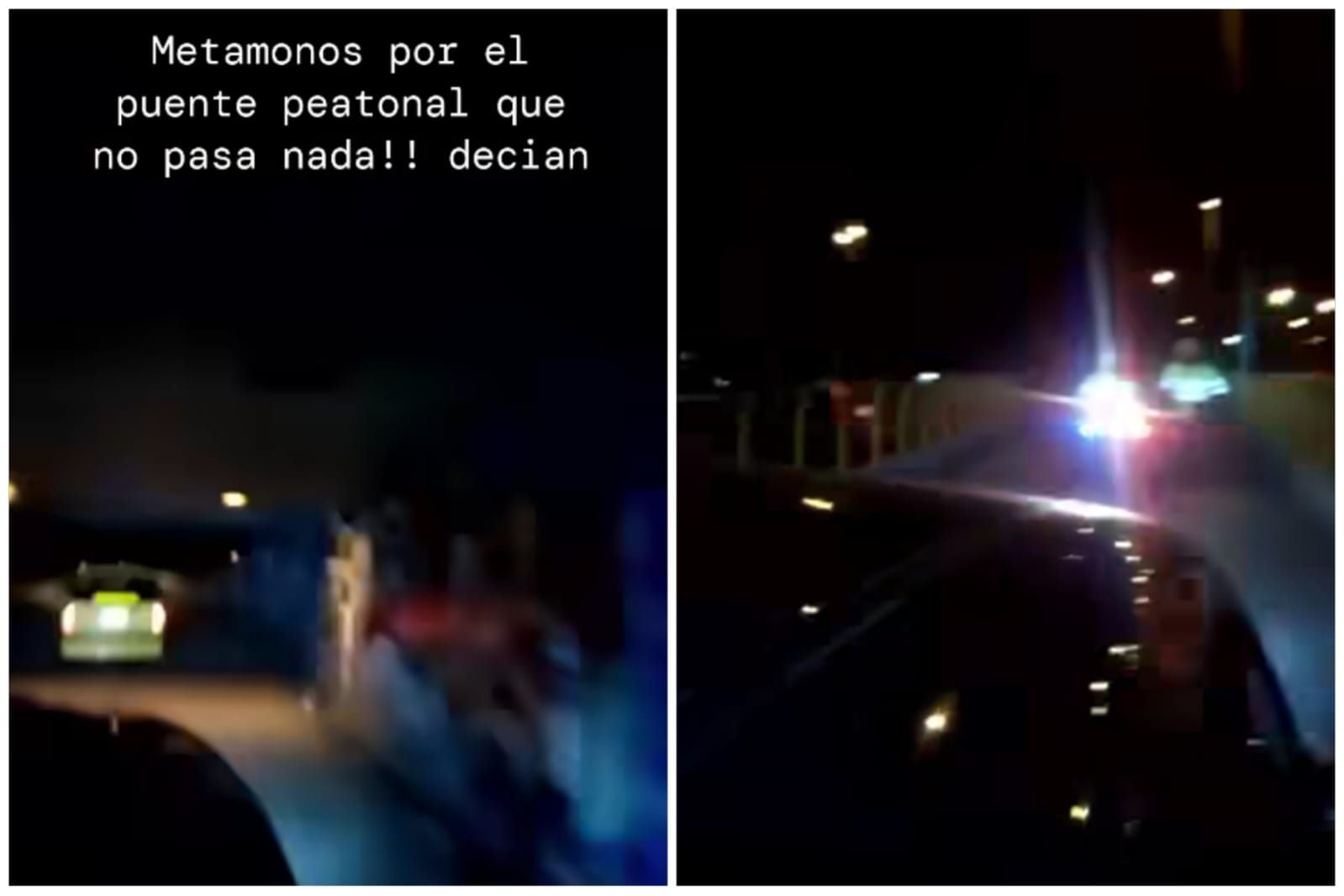 En un hecho que ha causado revuelo, un taxi y un vehículo privado fueron filmados cruzando el puente peatonal de Salitre, generando miles de reacciones - crédito @stevencabrerareal / Instagram
