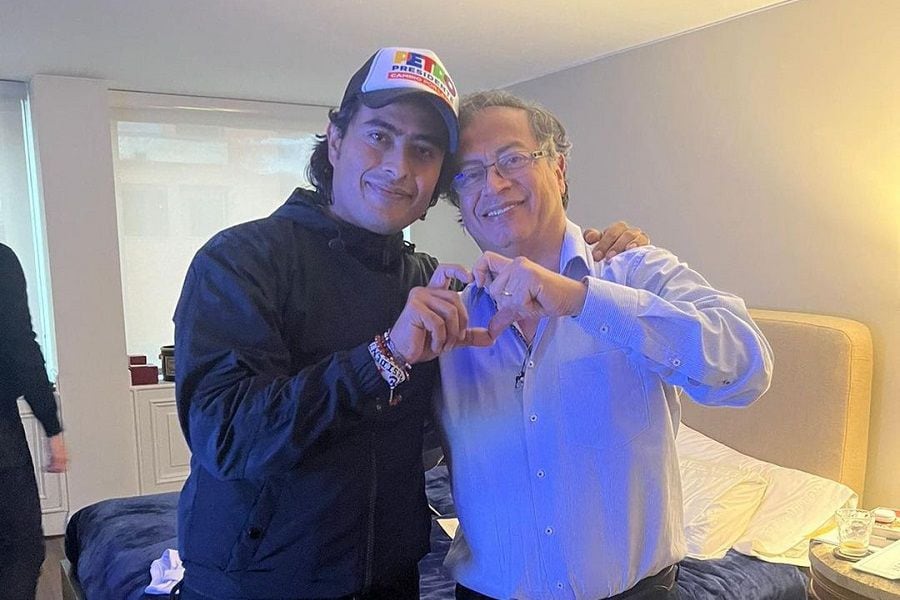 Nicolás Petro y Gustavo Petro en la campaña presidencial en el Atlántico. Foto: Instagram - Nicolás Petro