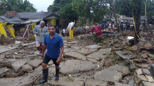 Fuertes lluvias provocaron que cientos de familias perdieran sus viviendas en Piojó, Atlántico en 2022 - crédito Colprensa