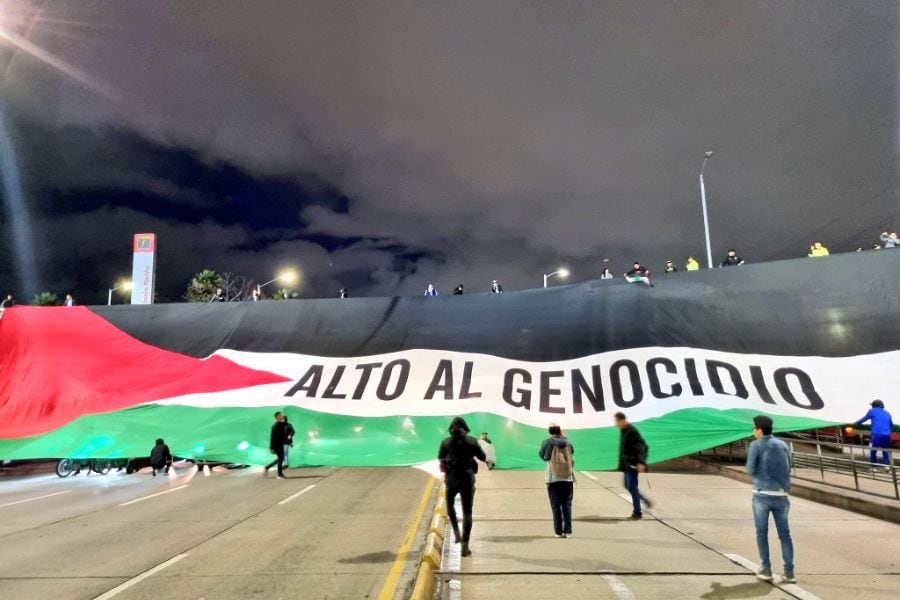 Bandera de Palestina en El Camín