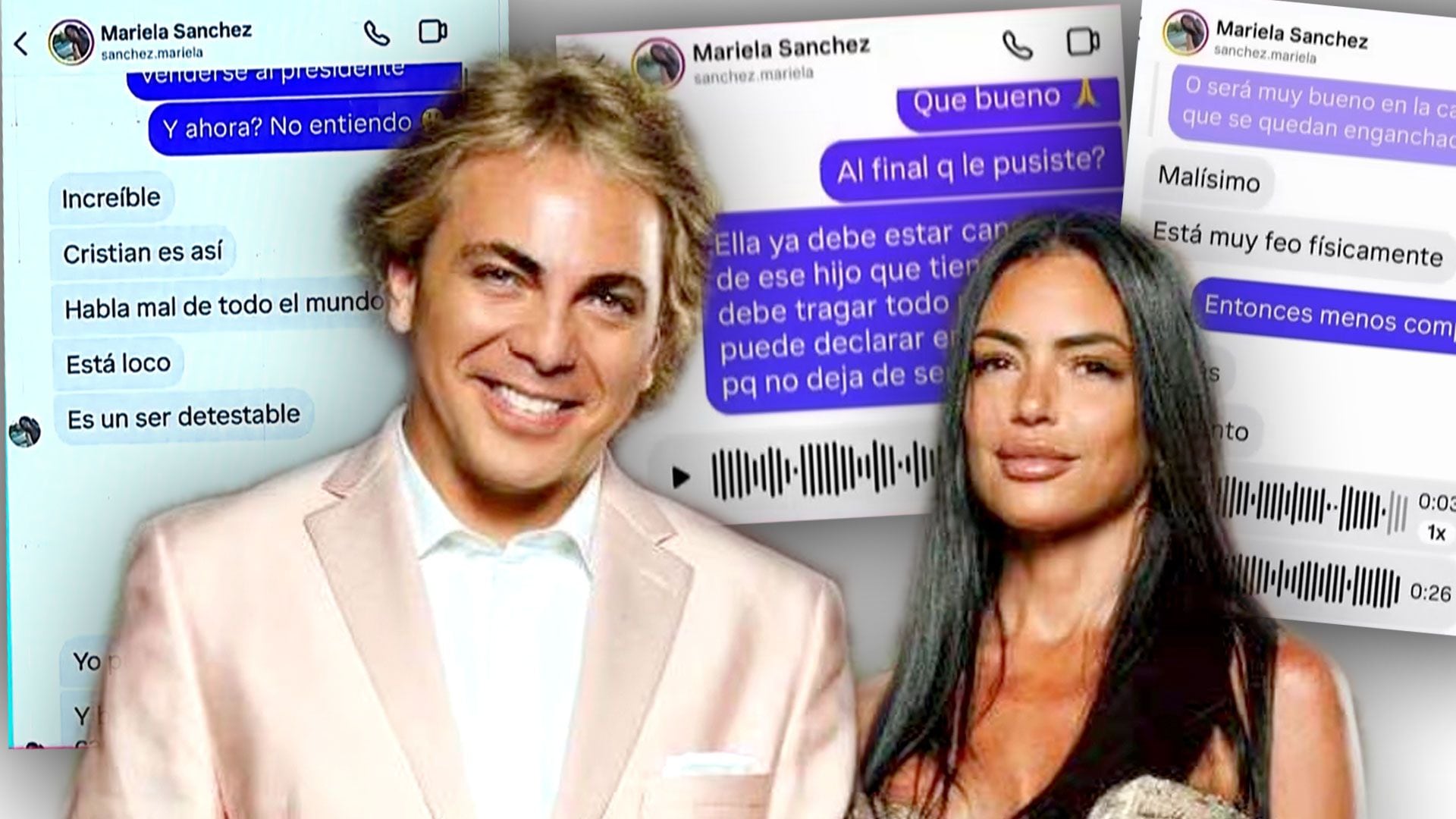 Los tremendos audios de Mariela Sánchez contra Cristian Castro