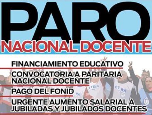 Convocatoria al paro docente del 23 de mayo