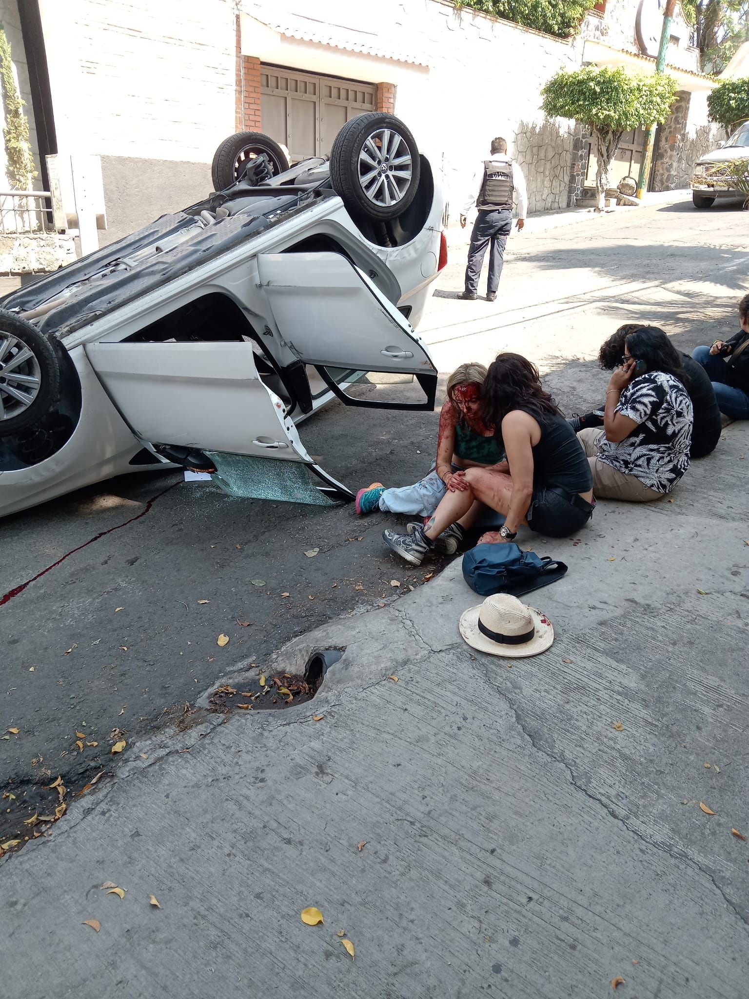 Mujeres accidentadas en Cuernavaca