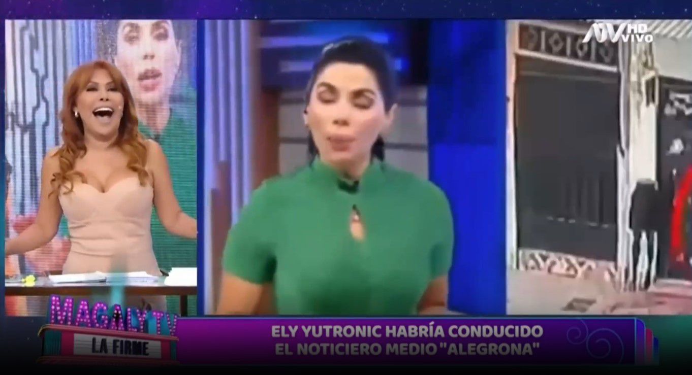 Ely Yutronic habría conducido el noticiero con unas copas de más, y Magaly se burla: “No tengo autoridad moral” (Captura: Magaly TV La Firme)